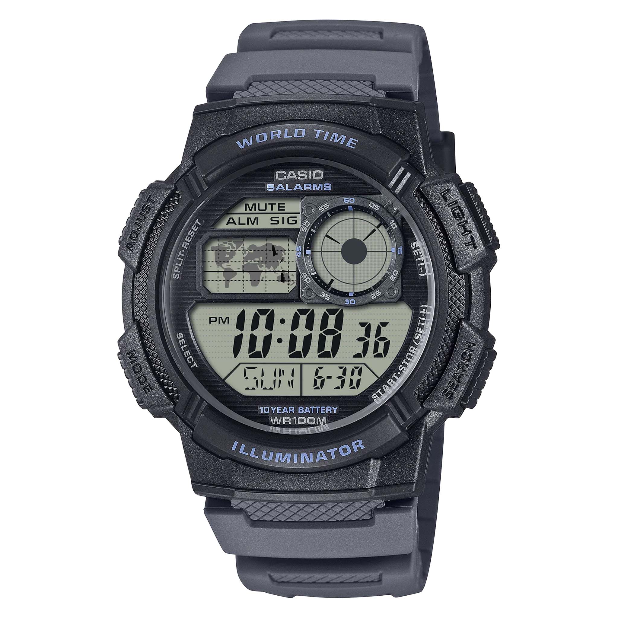 Casio Black Resin Digital Chronograph Men's Watch - AE1000W-8A