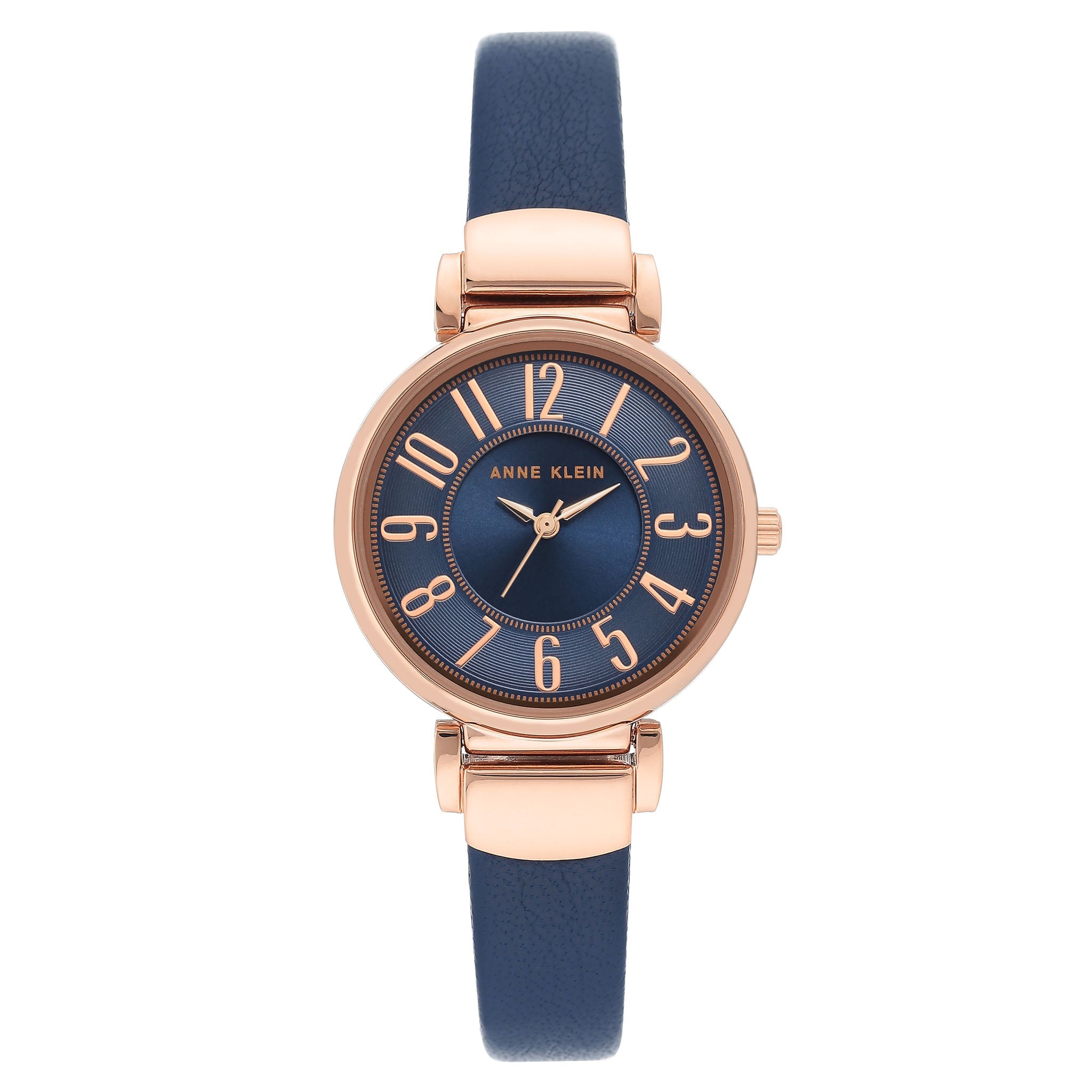 Anne Klein Rose Gold With Navy Leather Women's Watch - AK2156NVRG