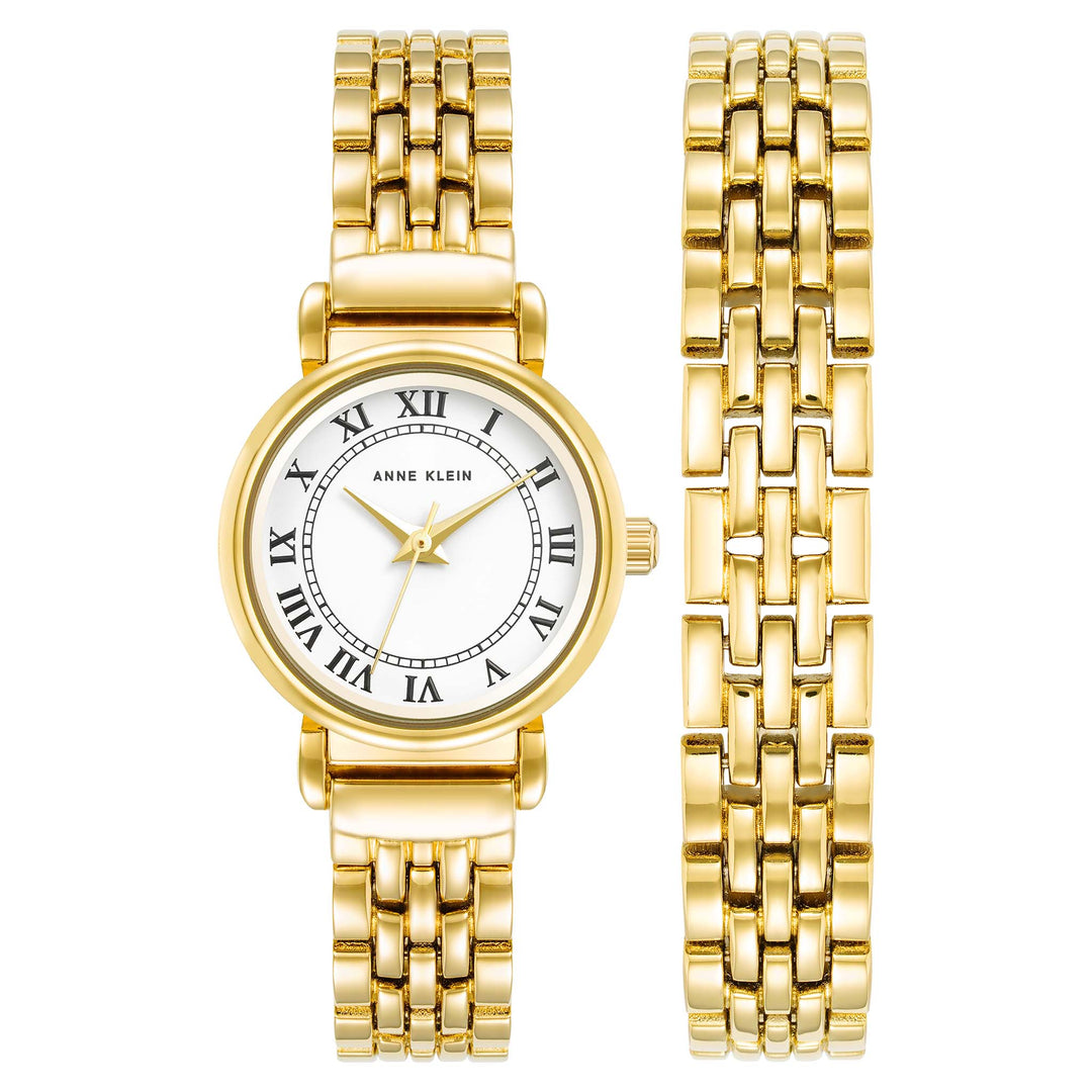 Anne Klein Gold-Tone Bracelet White Dial Women's Watch - AK4144GPST