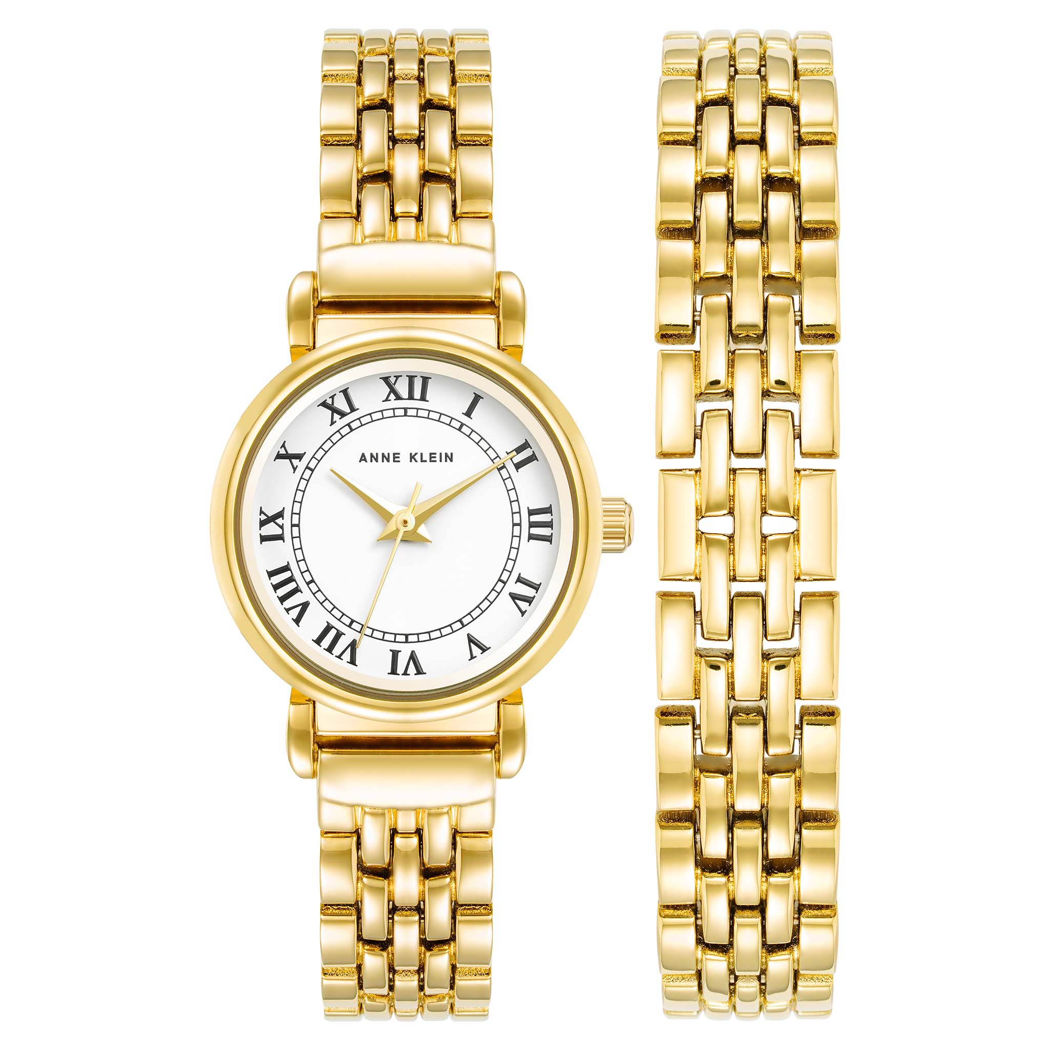 Anne Klein Gold-Tone Bracelet White Dial Women's Watch - AK4144GPST