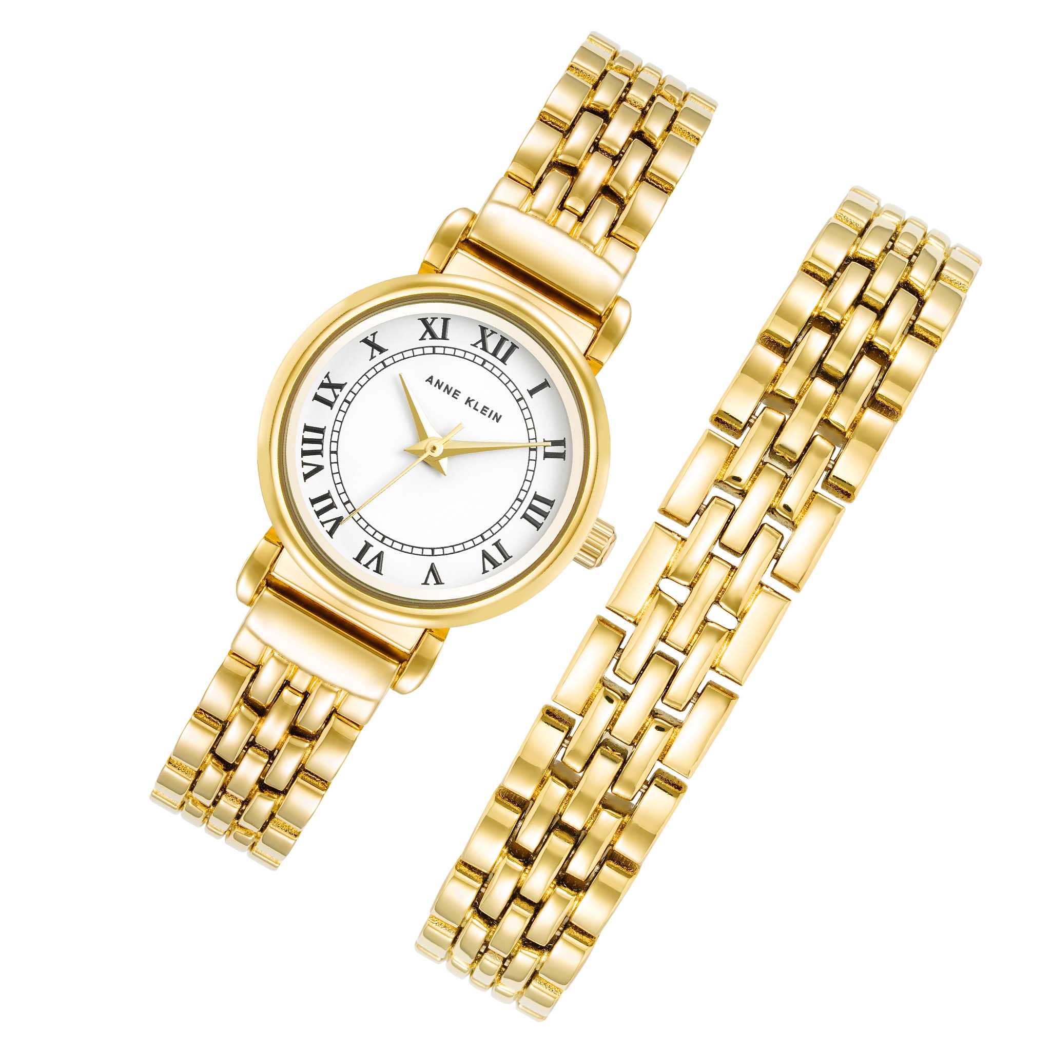 Anne Klein Gold-Tone Bracelet White Dial Women's Watch - AK4144GPST