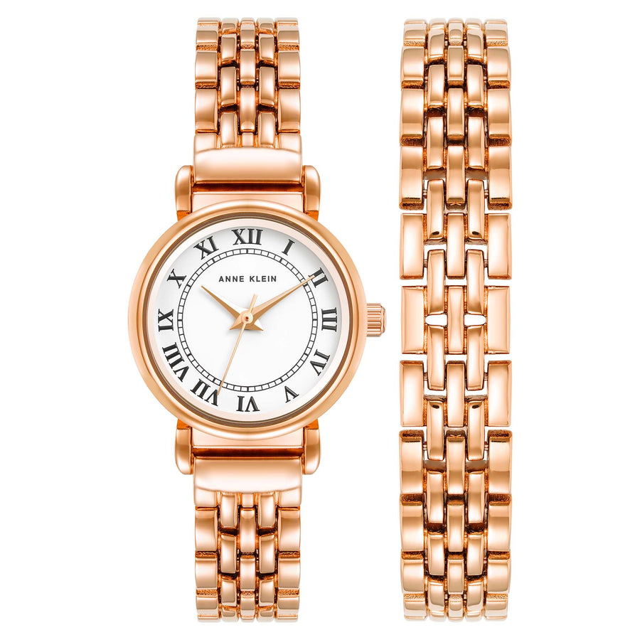 Anne Klein Rose Gold Bracelet White Dial Women's Watch - AK4144RGST