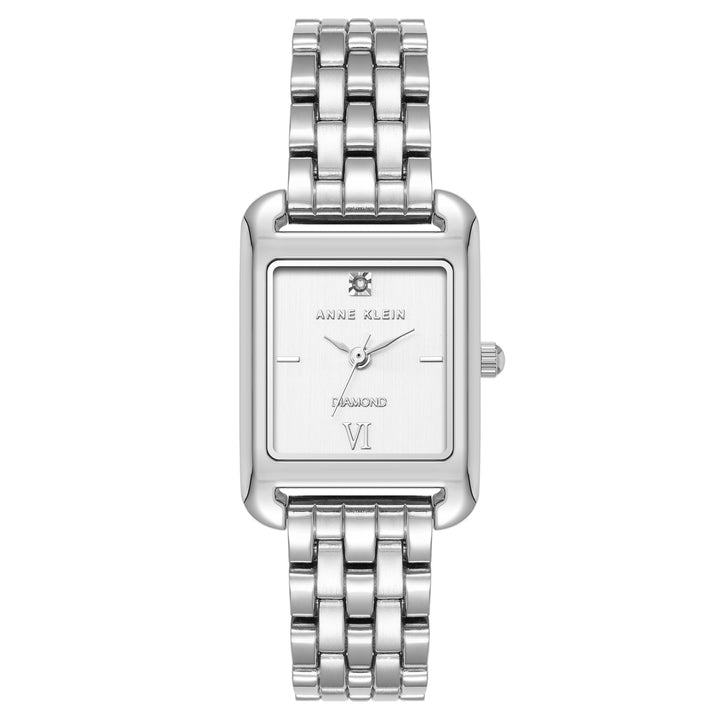 Anne Klein Silver-Tone Metal Band White Dial Women's Watch - AK5061SVSV