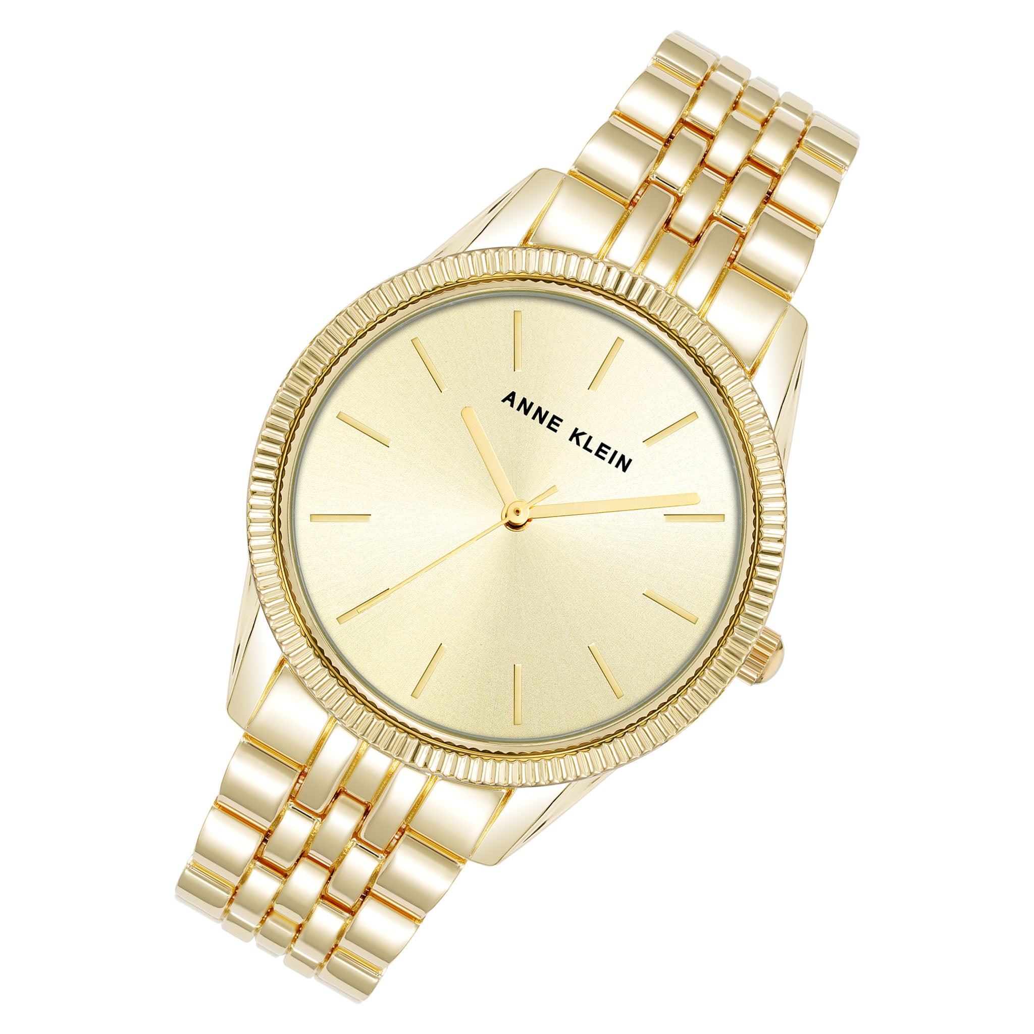 Anne Klein Gold Tone Band Champagne Dial Women's Watch - AK5094CHGB