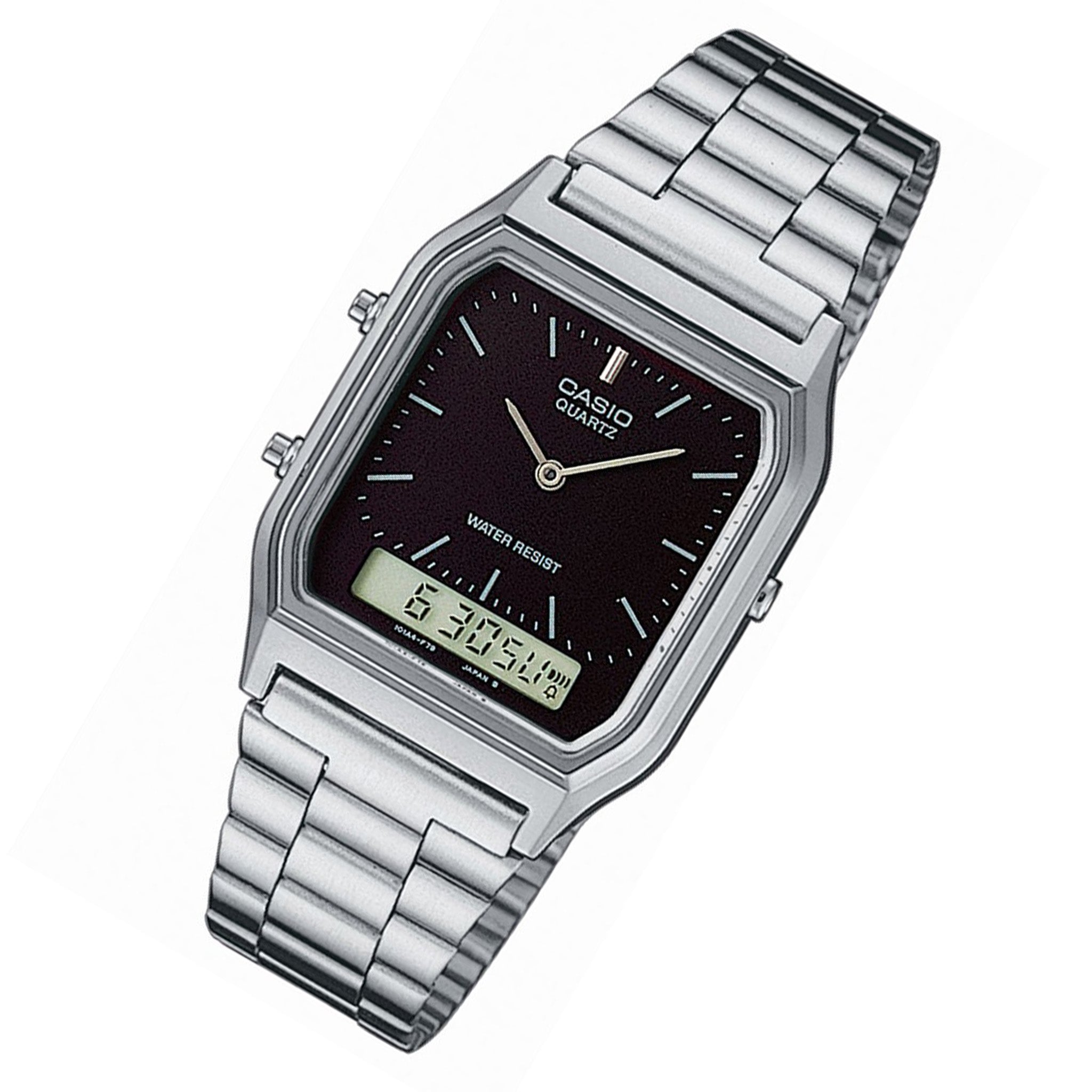 Casio Classic Silver Steel Analogue-Digital Unisex Watch - AQ230A-1D