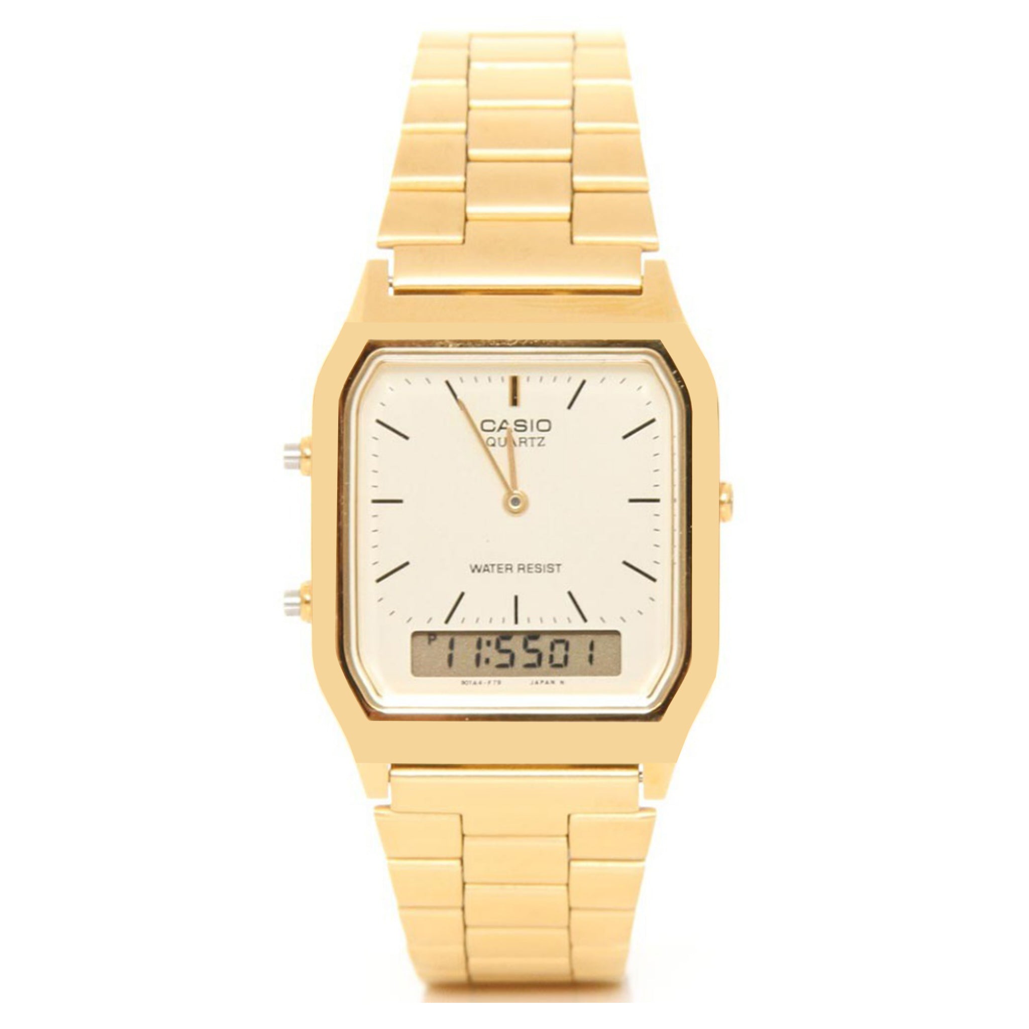Casio Classic Gold Steel Analogue-Digital Unisex Watch - AQ230GA-9DS