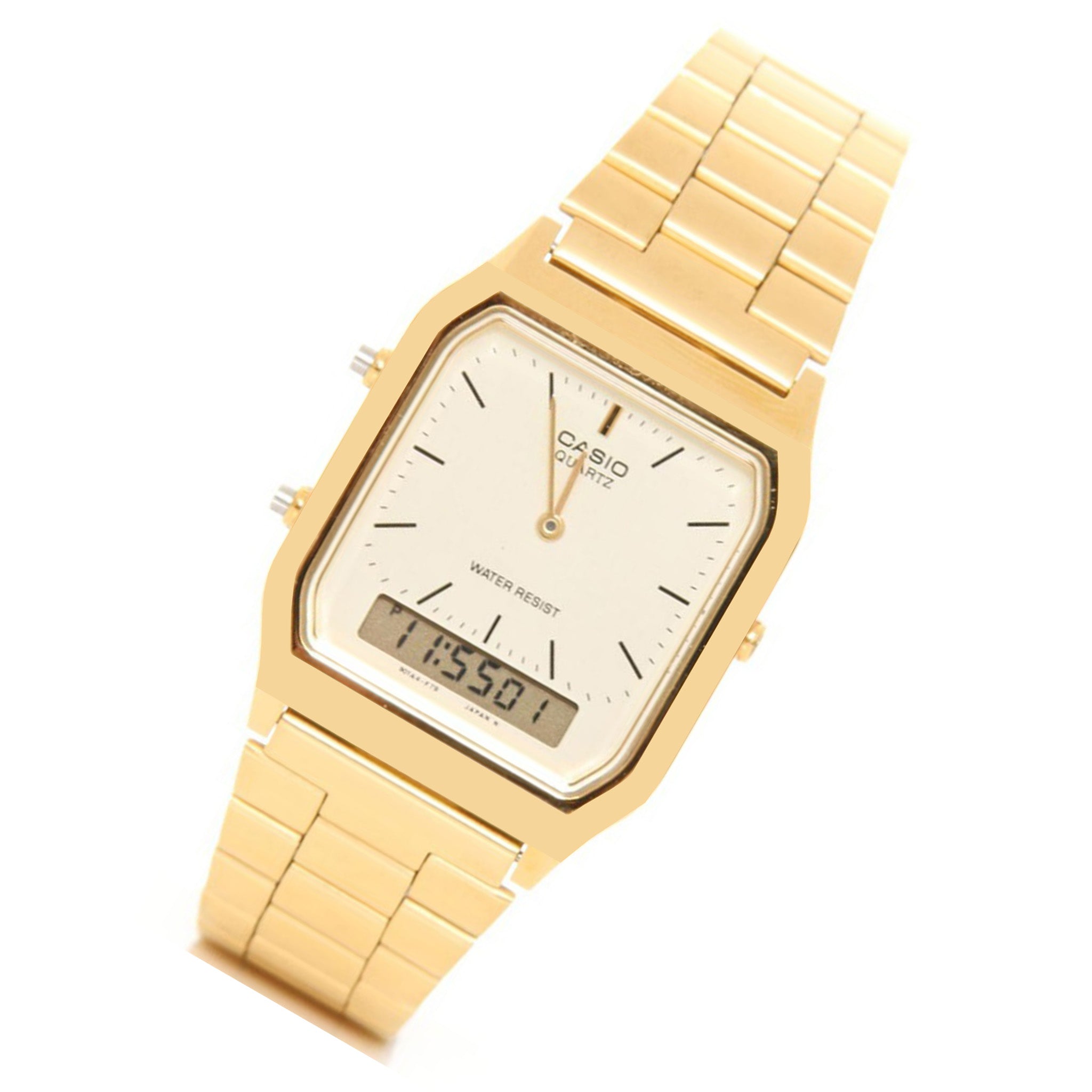 Casio Classic Gold Steel Analogue-Digital Unisex Watch - AQ230GA-9DS