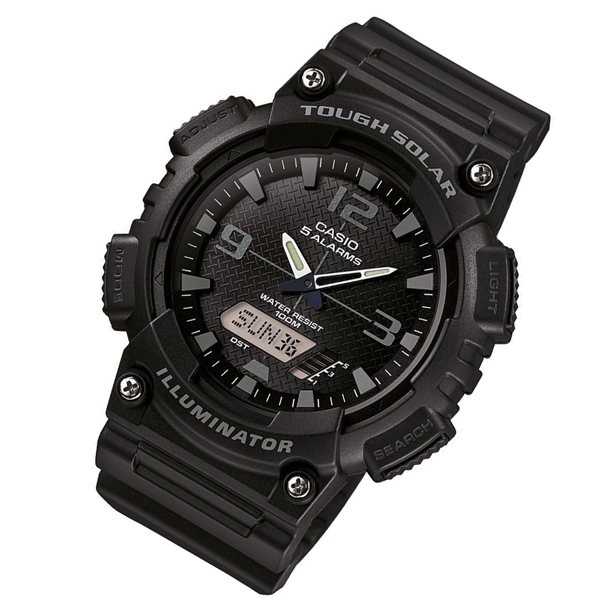 Casio Tough Solar Black Resin Analogue-Digital Unisex Watch - AQS810W-1A2