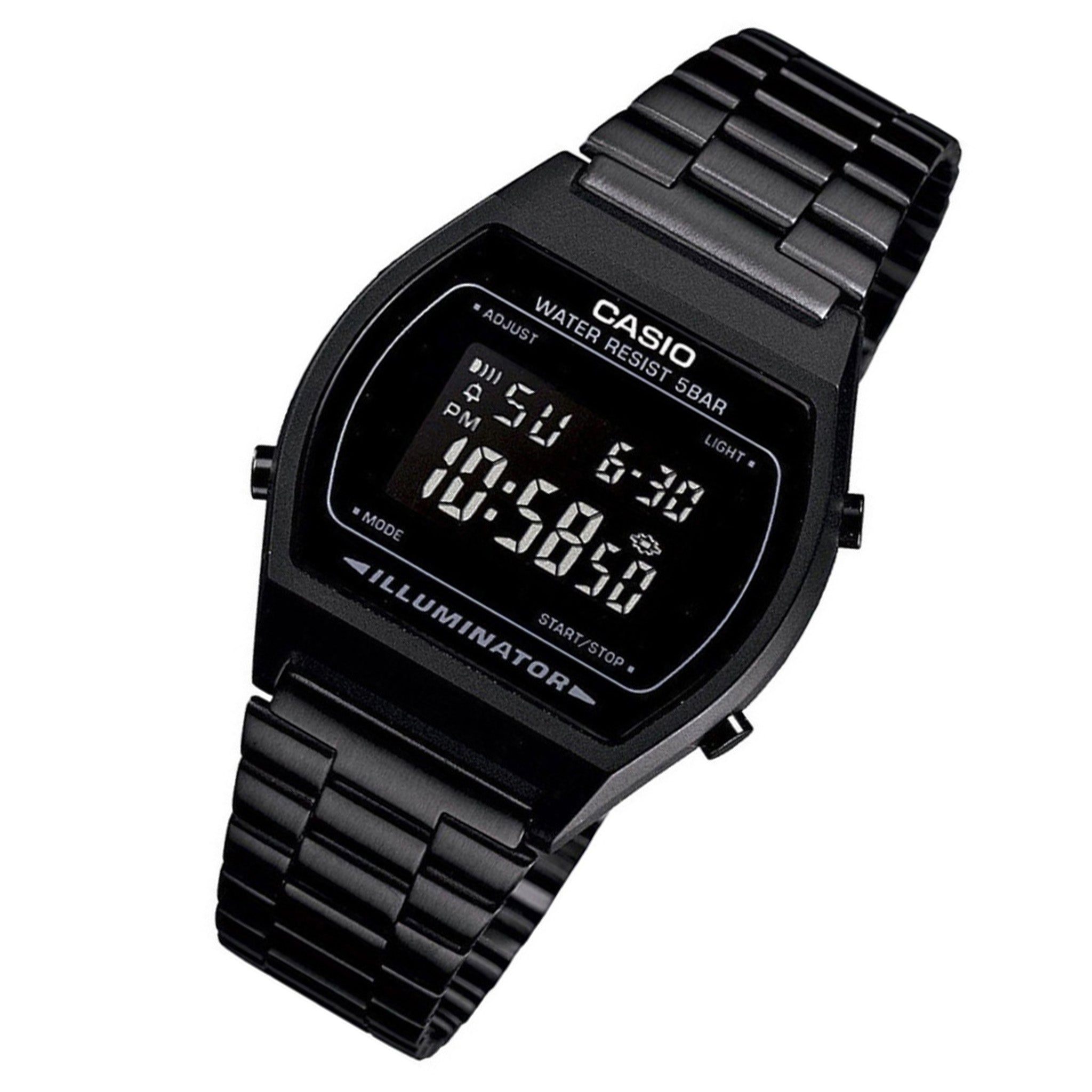 Casio Classic Black Stainless Steel Alarm Unisex Watch - B640WB-1B
