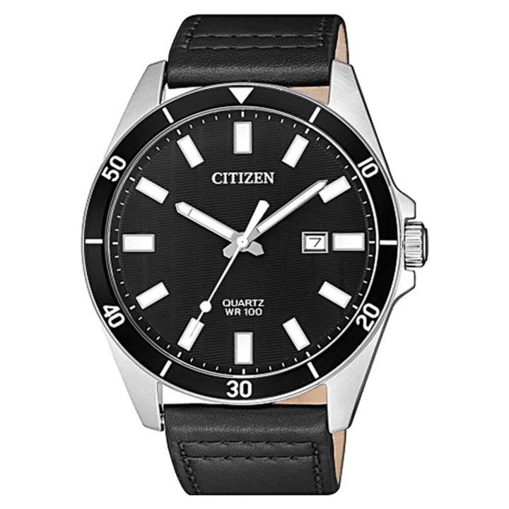 Citizen Quartz Leather Black Dial Men's Watch - BI5050-03E