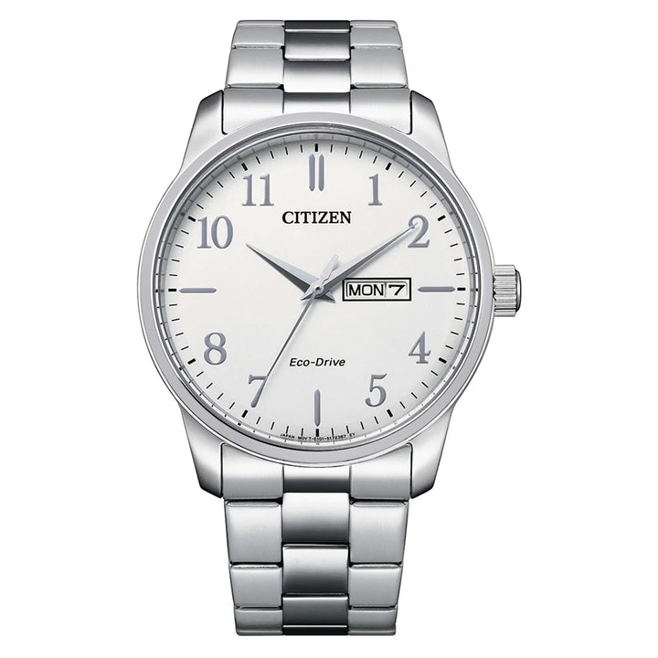 Citizen Silver Steel White Dial Solar Men's Watch - BM8550-81A