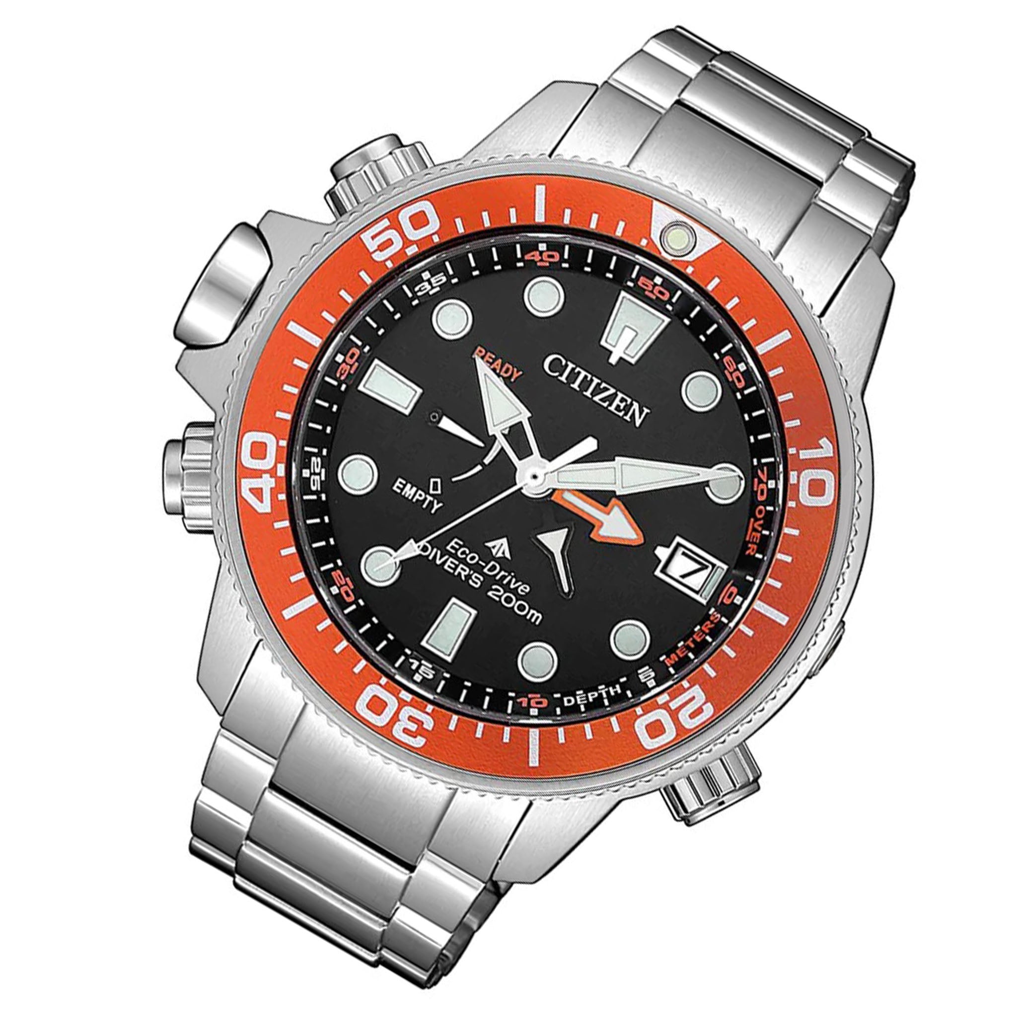 Citizen Eco Drive Stainless Steel Black Dial Men's Solar Watch - BN2039-59E