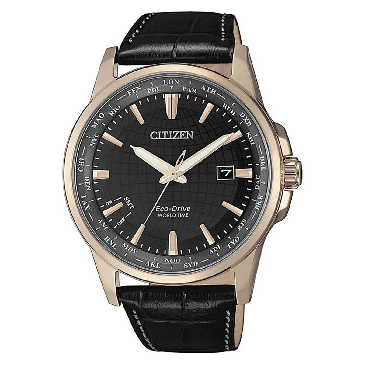 Citizen Black Leather Eco-Drive Men