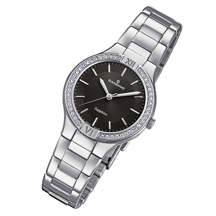 Candino Silver Steel Black Dial Women's Swiss Made Watch - C4626/2