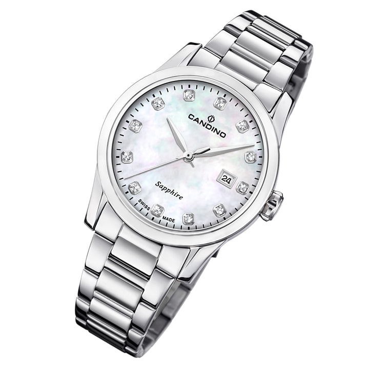 Candino Silver Steel MOP Dial Women's Swiss Made Watch - C4738/1