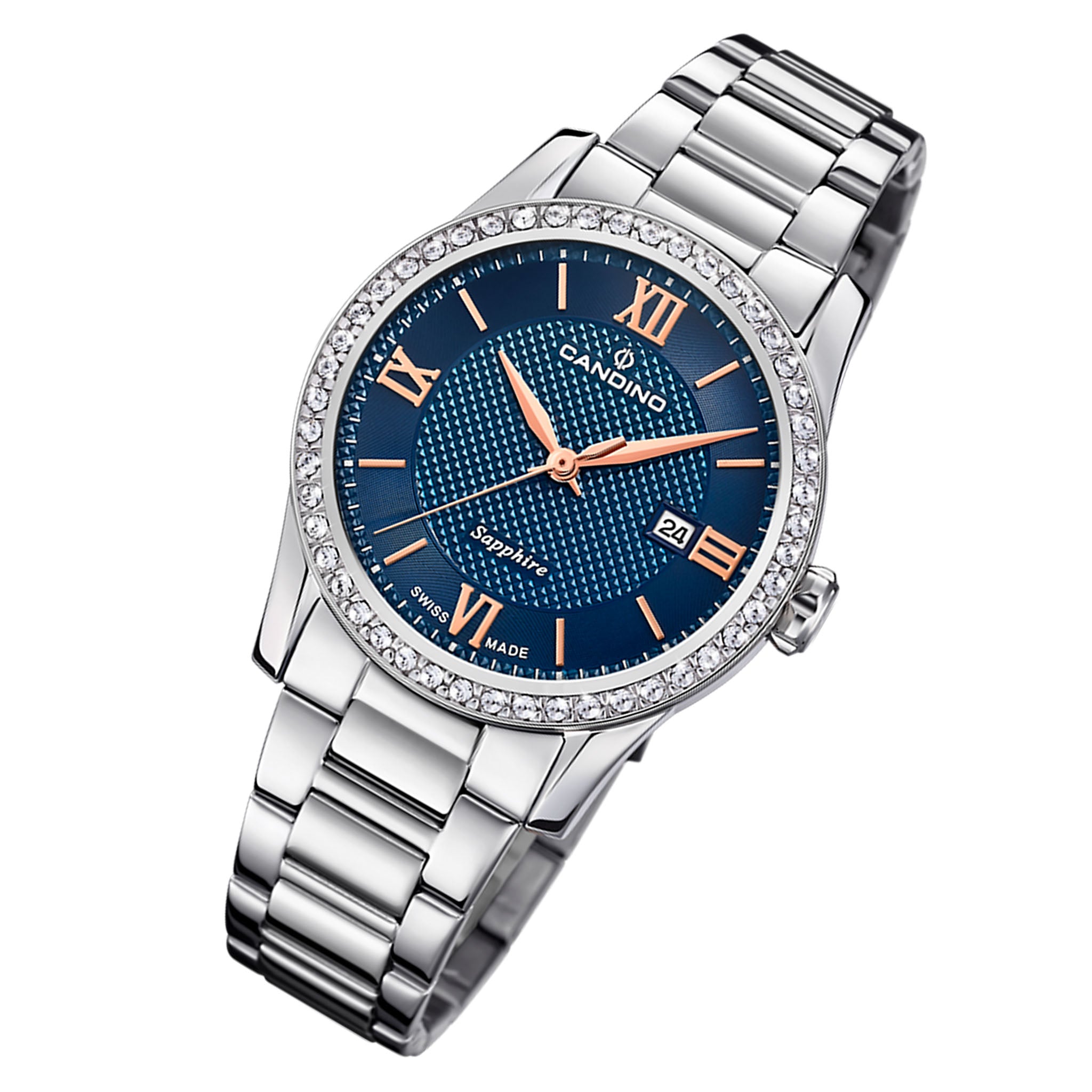 Candino Silver Steel Blue Dial Women's Swiss Made Watch - C4740/2