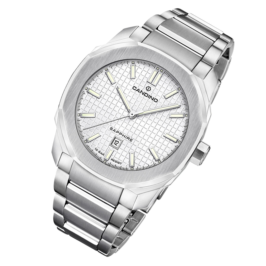 Candino Silver Steel White Dial Men's Swiss Made Watch - C4754/1