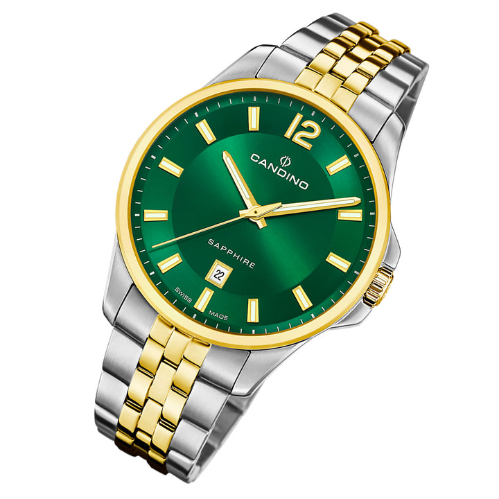 Candino Two-Tone Steel Green Dial Men's Swiss Made Watch - C4765/3