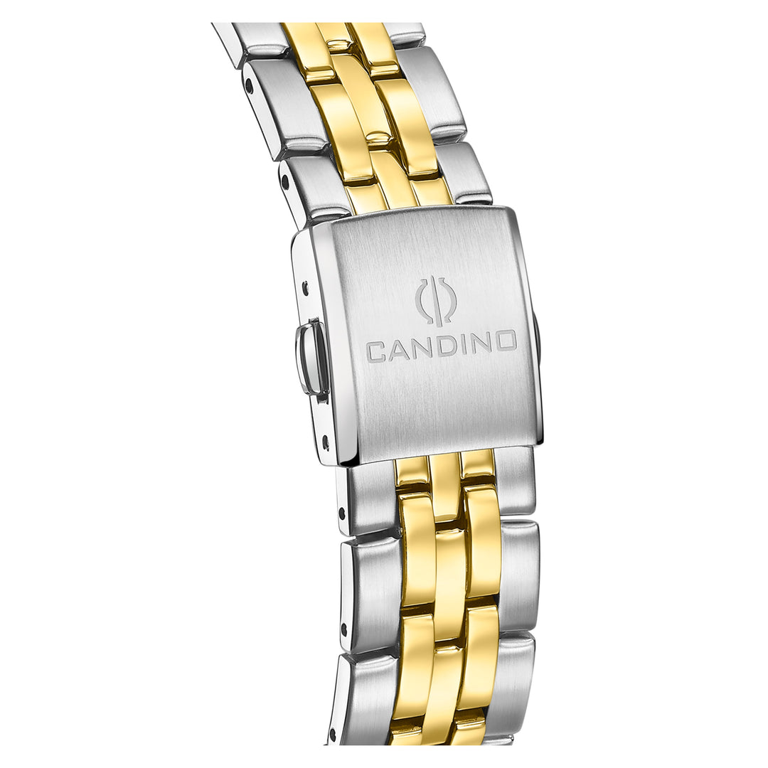 Candino Two-Tone Steel Black Dial Men's Swiss Made Watch - C4765/4