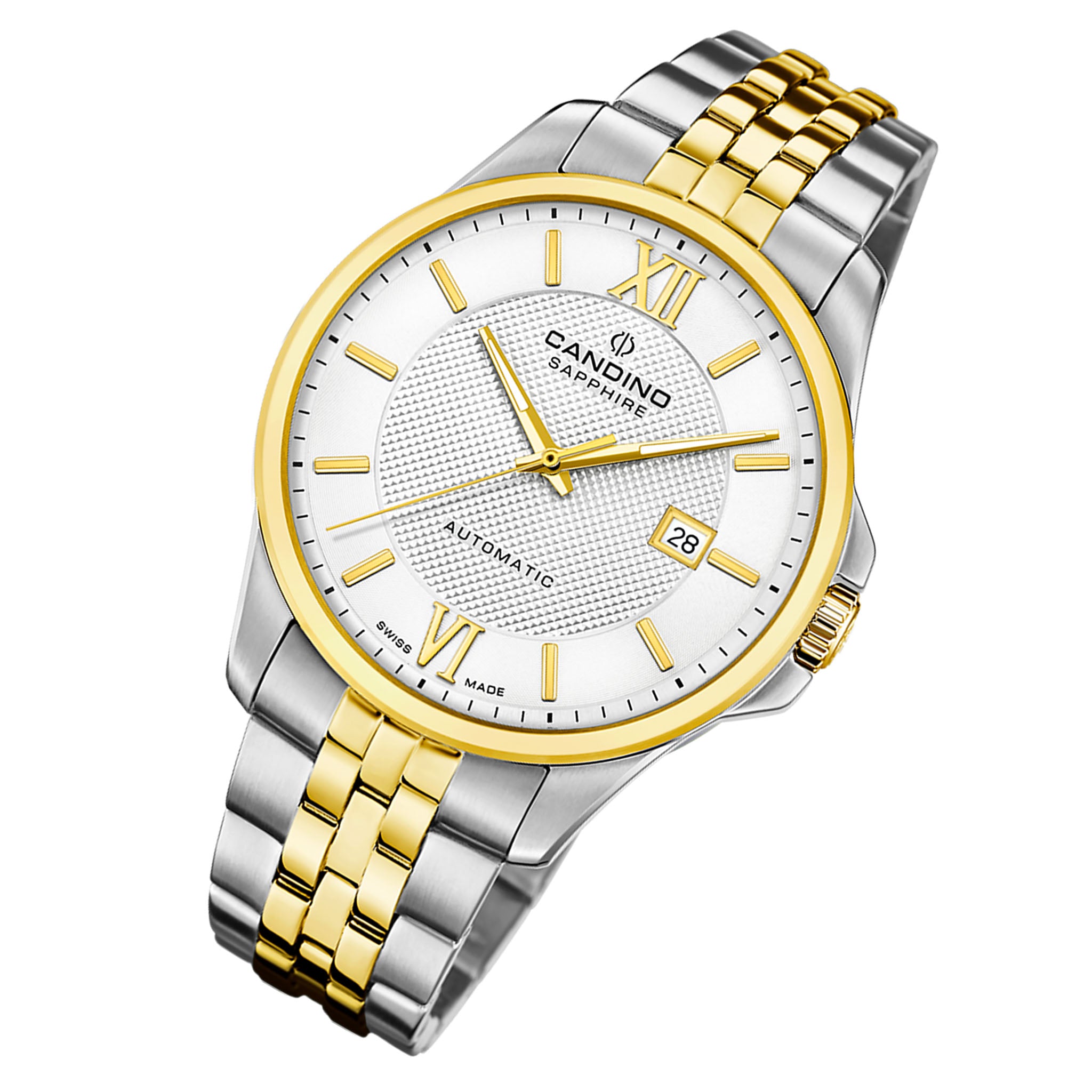 Candino Two-Tone Steel Silver Dial Men's Automatic Swiss Made Watch - C4769/1