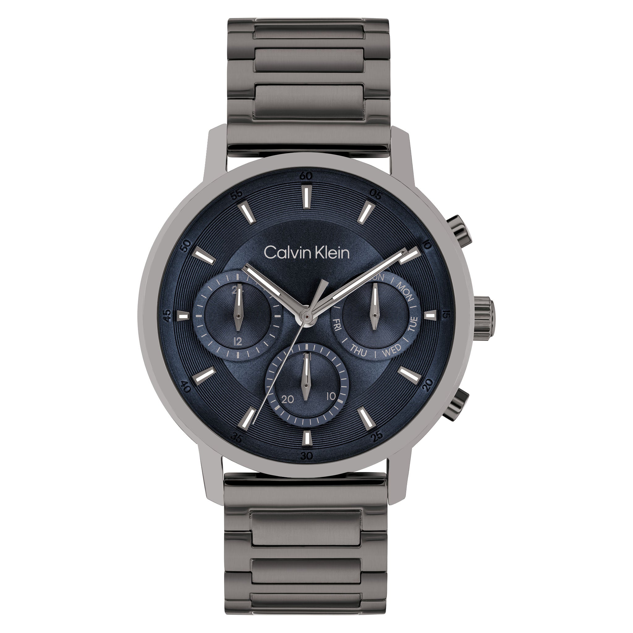 Calvin Klein Grey Steel Blue Dial Multi-function Men's Watch - 25200495