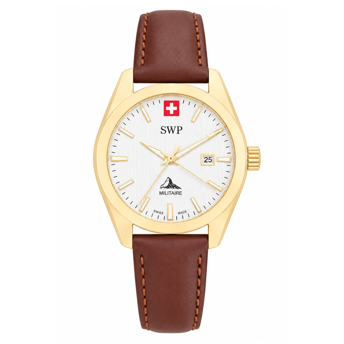SWP Brown Leather Women's Swiss Made Watch - D226PLI
