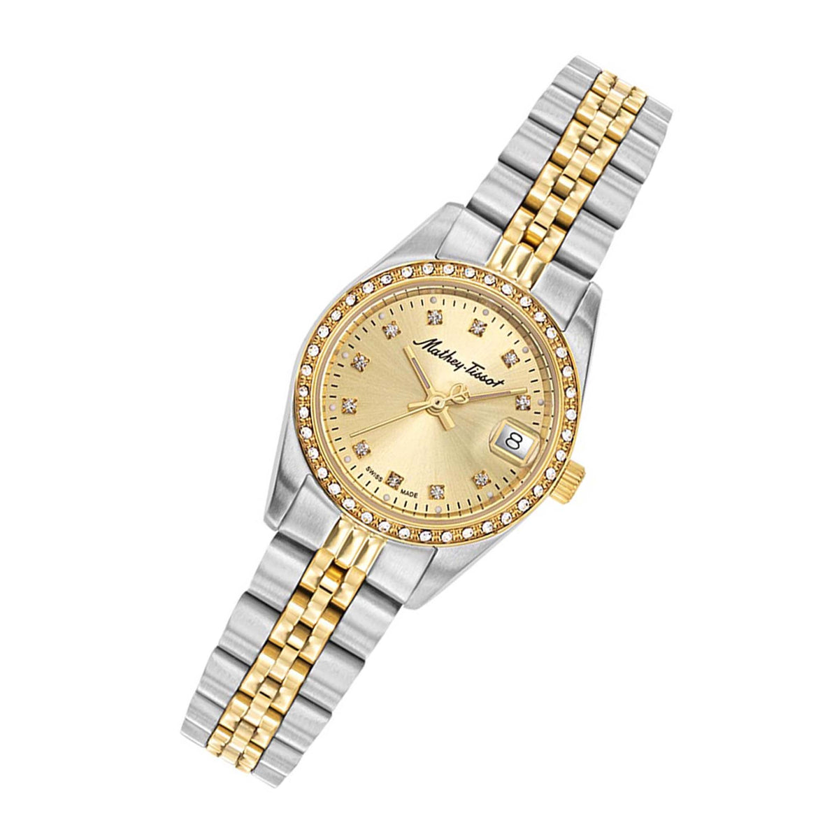 Mathey-Tissot Mathy IV Stones 26 mm Two-Tone Steel Swiss Made Women's Watch - D709BDQI