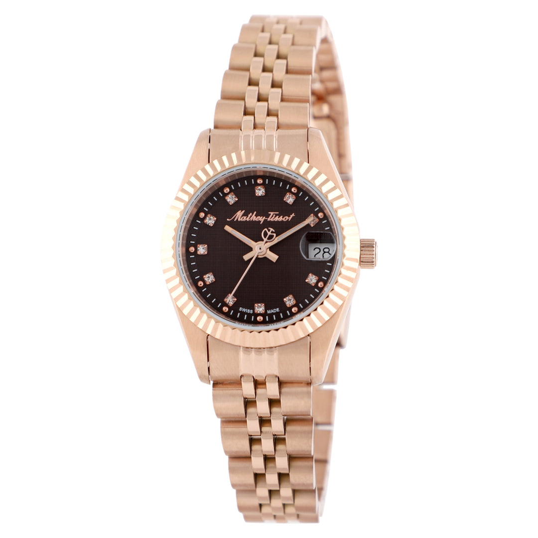 Mathey-Tissot Rose Gold Steel Brown Dial Women's Watch - D710PRM