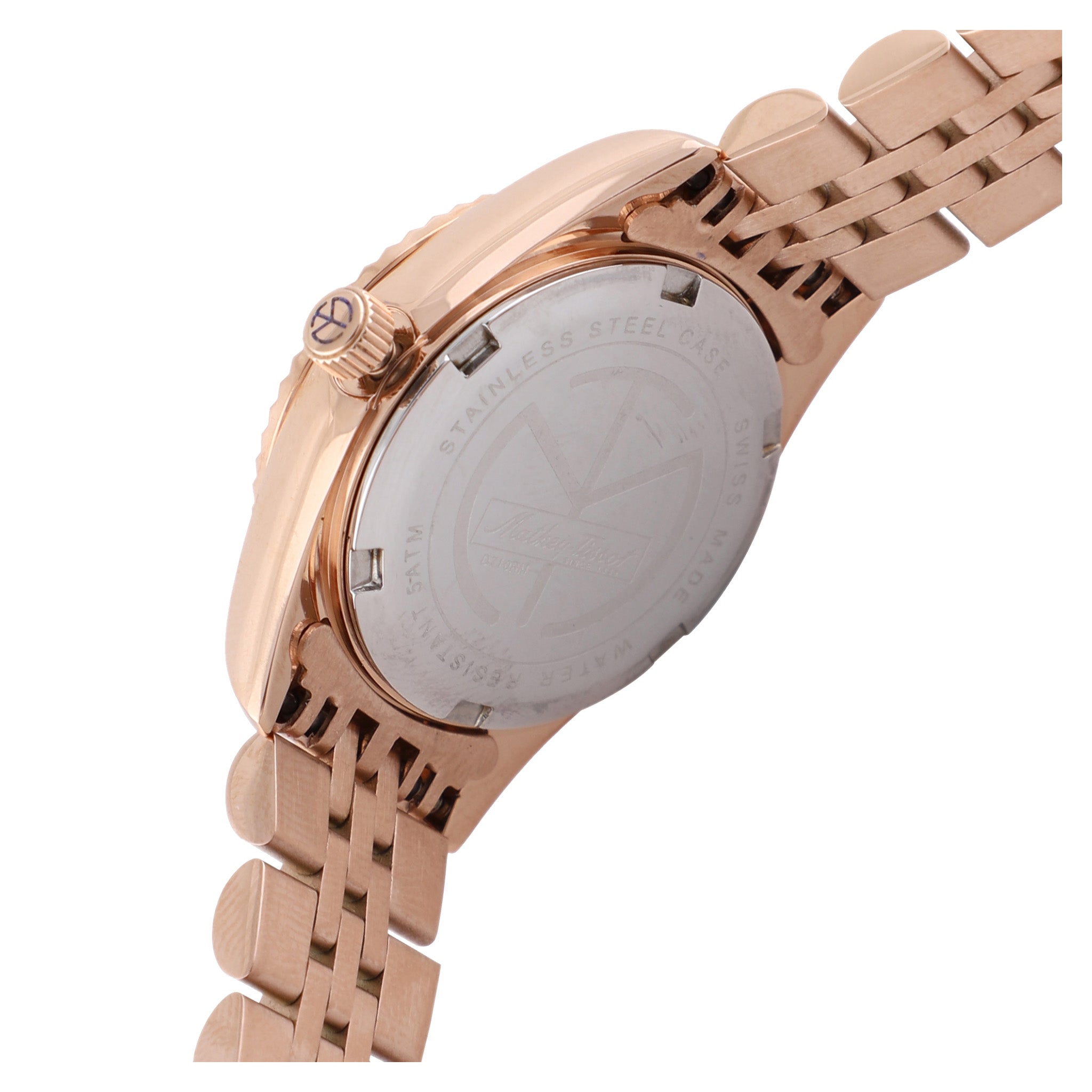 Mathey-Tissot Rose Gold Steel Brown Dial Women's Watch - D710PRM