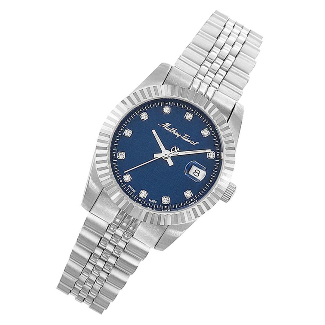 Mathey-Tissot Mathy III Stainless Steel Blue Dial Swiss Made Women's Watch - D810ABU