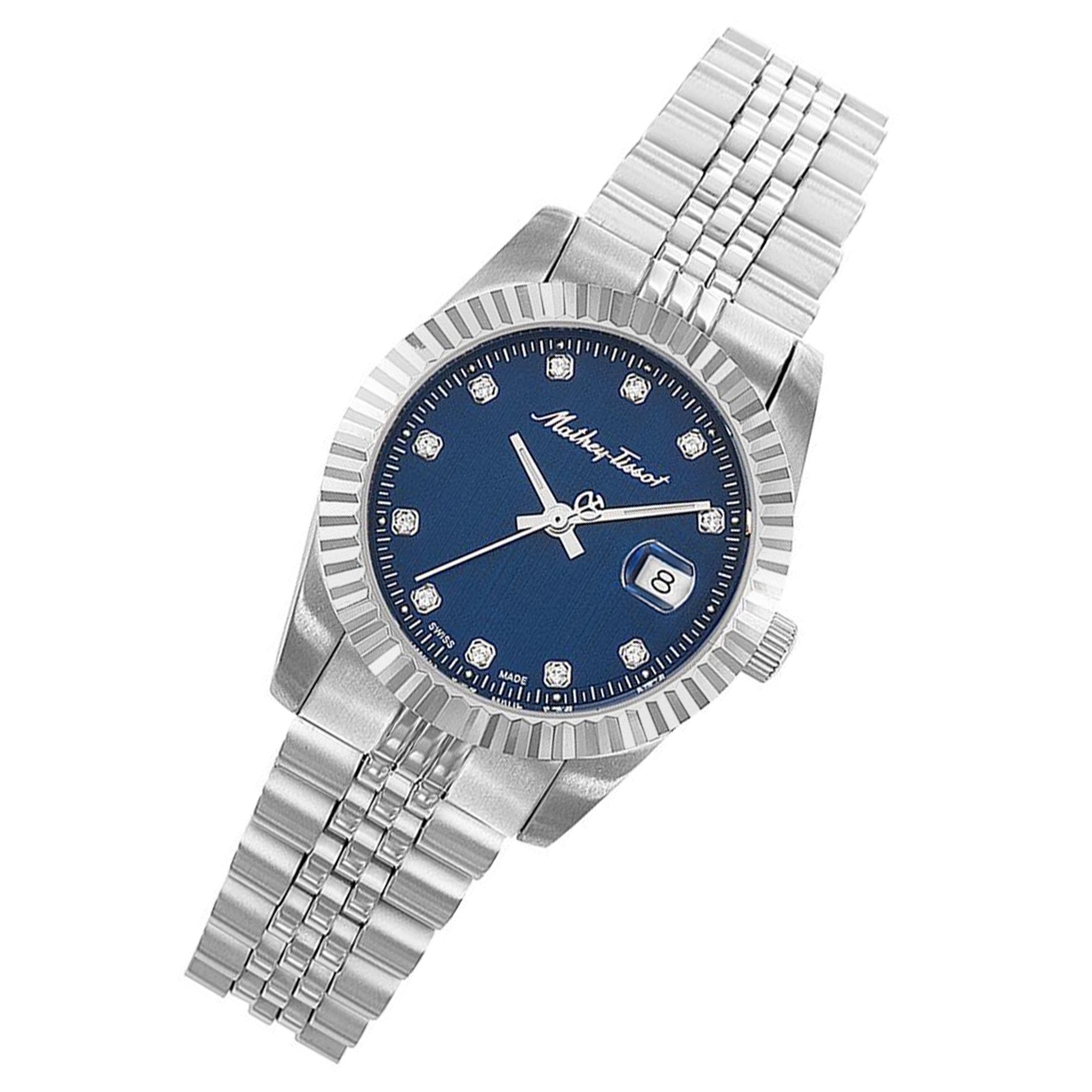 Mathey-Tissot Mathy III Stainless Steel Blue Dial Swiss Made Women's Watch - D810ABU