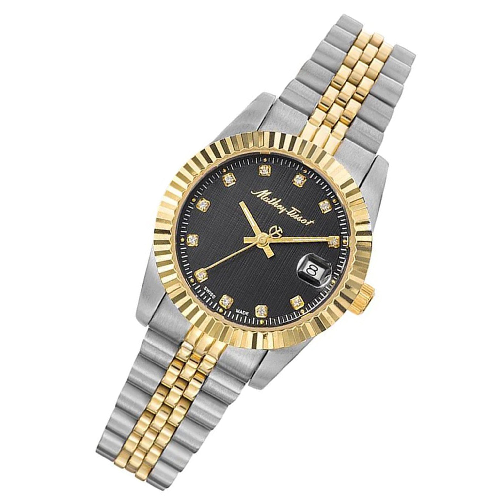 Mathey-Tissot Mathy III Stainless Steel Black Dial Swiss Made Women's Watch - D810BN
