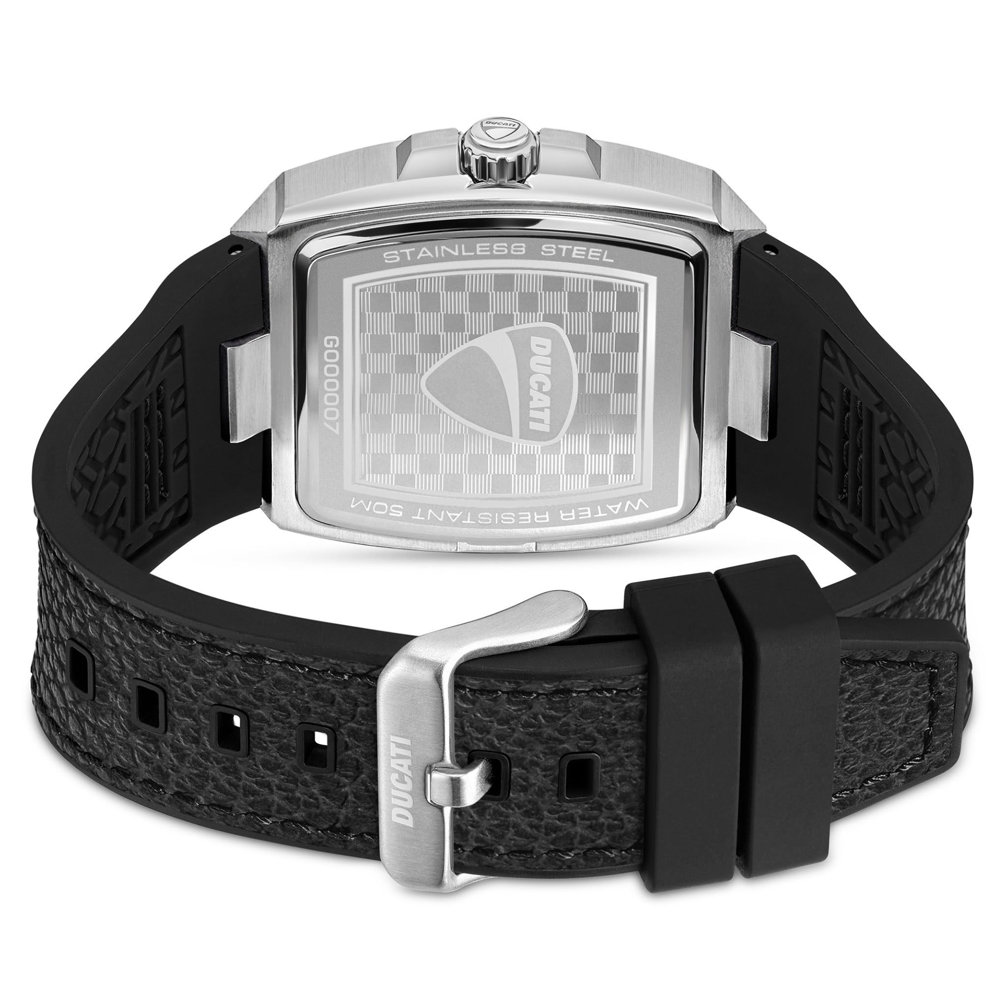 Ducati Black Leather Multi-Colour Dial Men's Watch - DTWGB0000701