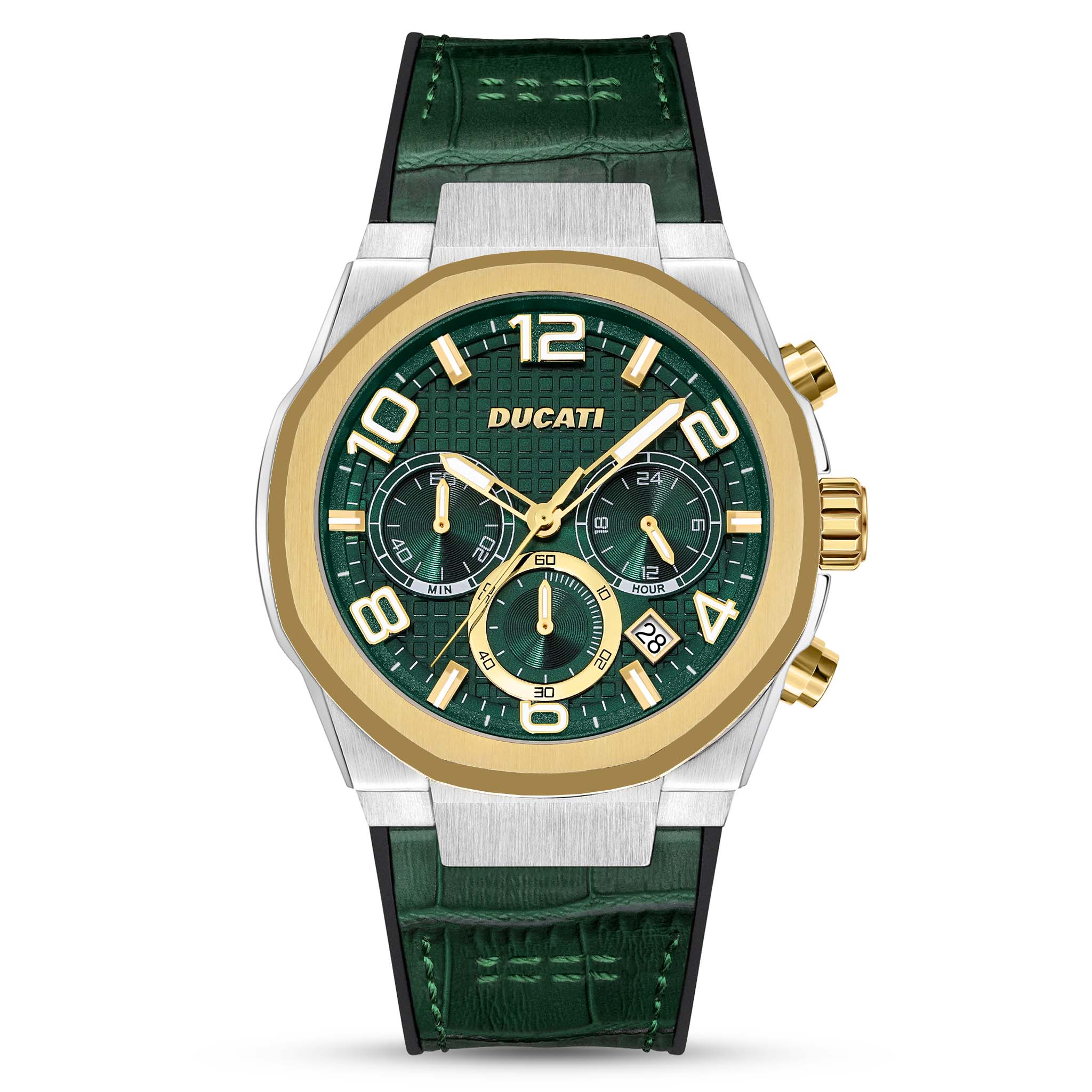 Ducati Stainless Steel Multi-Colour Dial Leather Men's Watch - DTWGC0001101