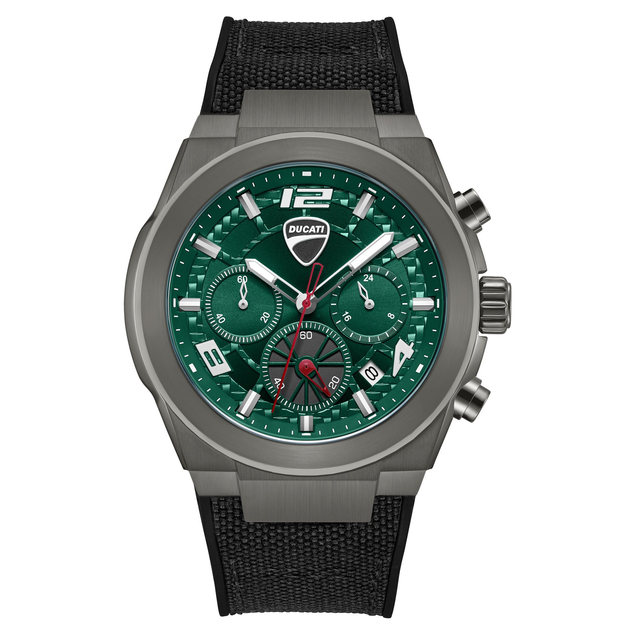Ducati Silicone Nylon Green Dial Chronograph Men's Watch - DTWGC0002001