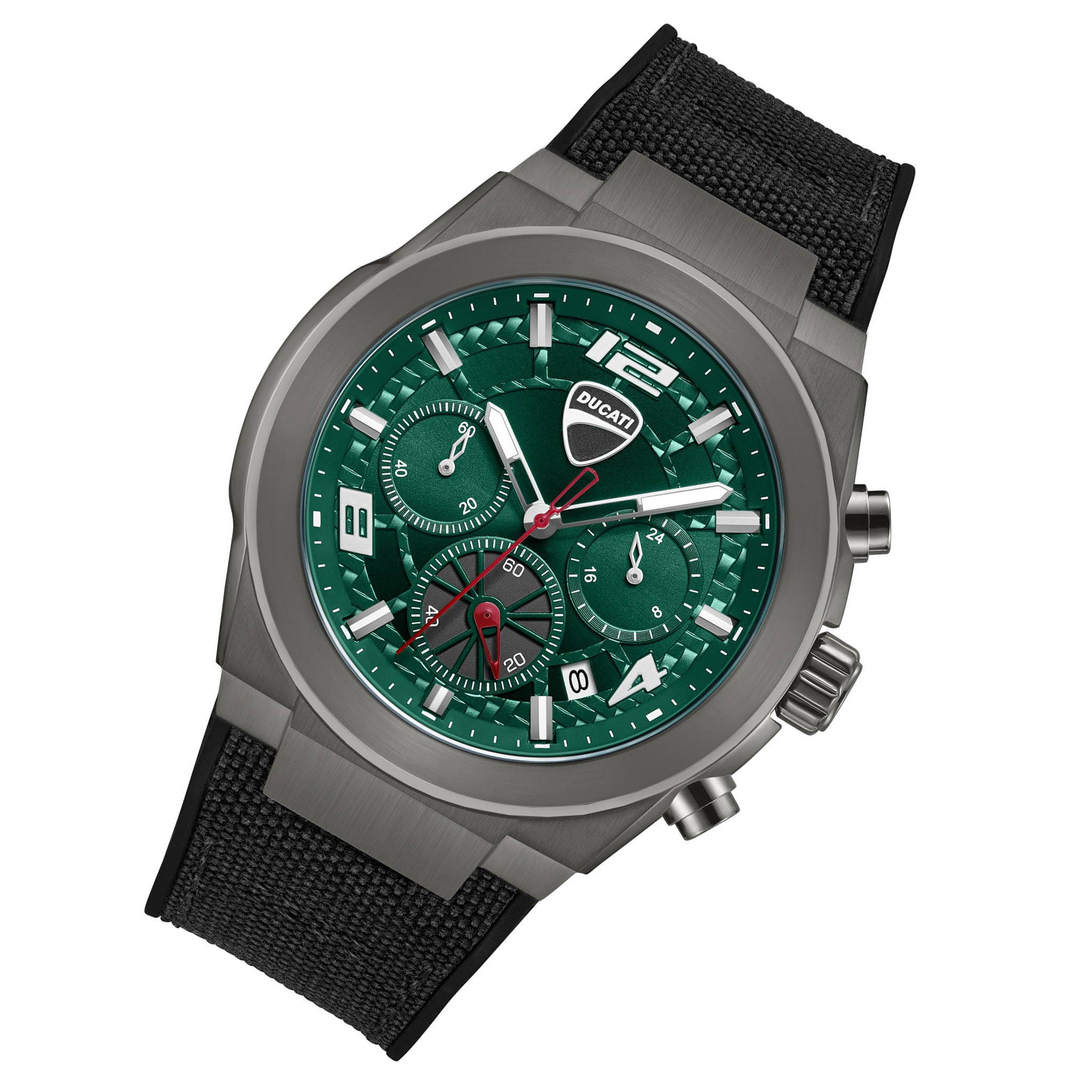 Ducati Silicone Nylon Green Dial Chronograph Men's Watch - DTWGC0002001