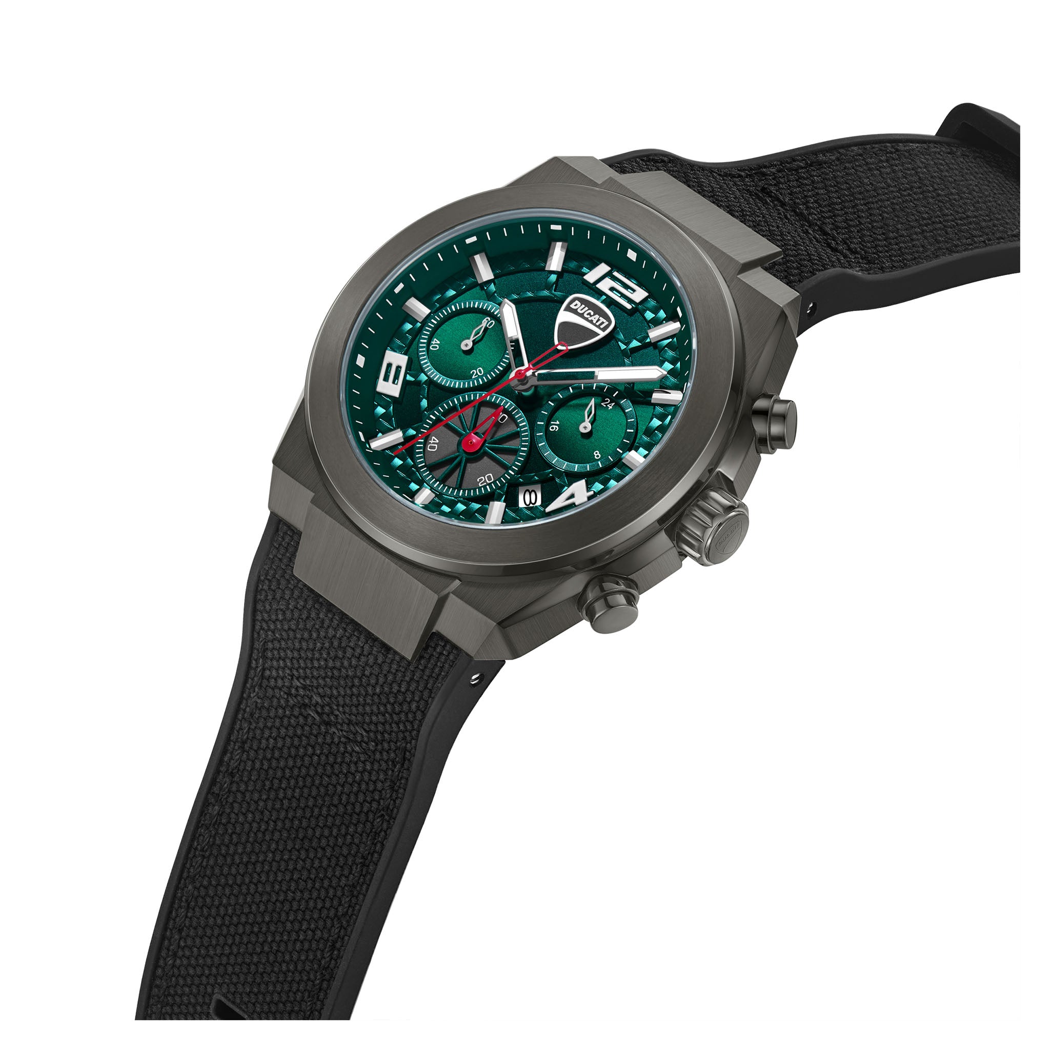 Ducati Silicone Nylon Green Dial Chronograph Men's Watch - DTWGC0002001