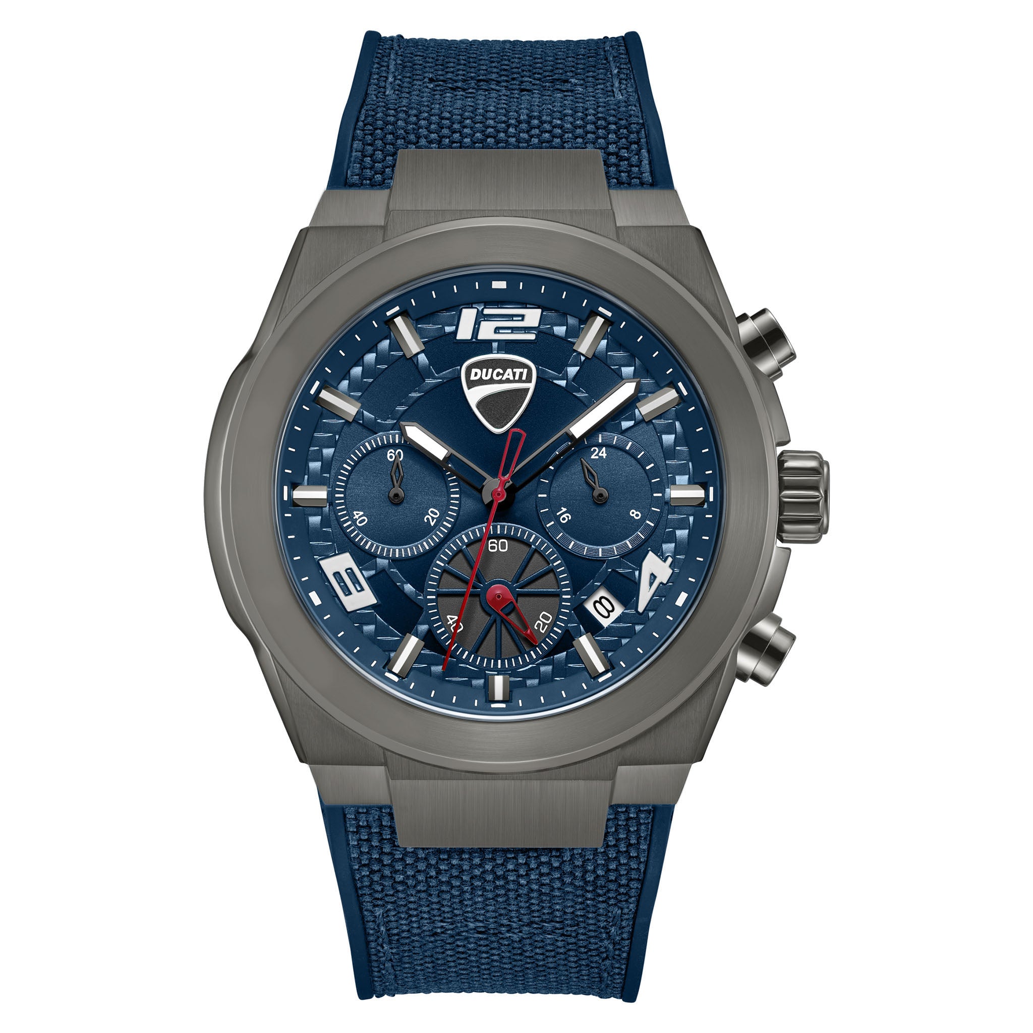 Ducati Silicone Nylon Blue Dial Chronograph Men's Watch - DTWGC0002002