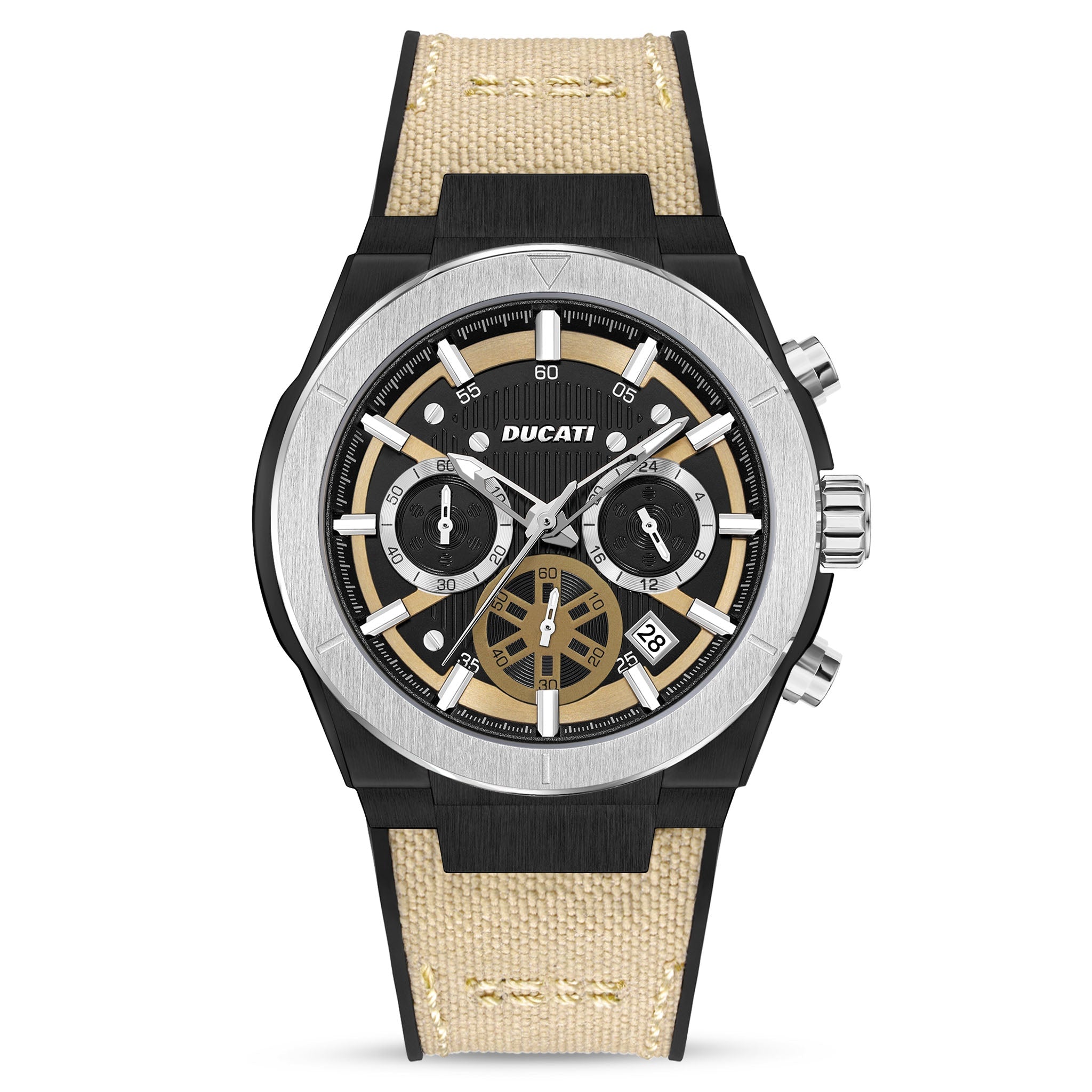 Ducati Black Multi-Colour Dial Silicone Nylon Men's Watch - DTWGO0000904