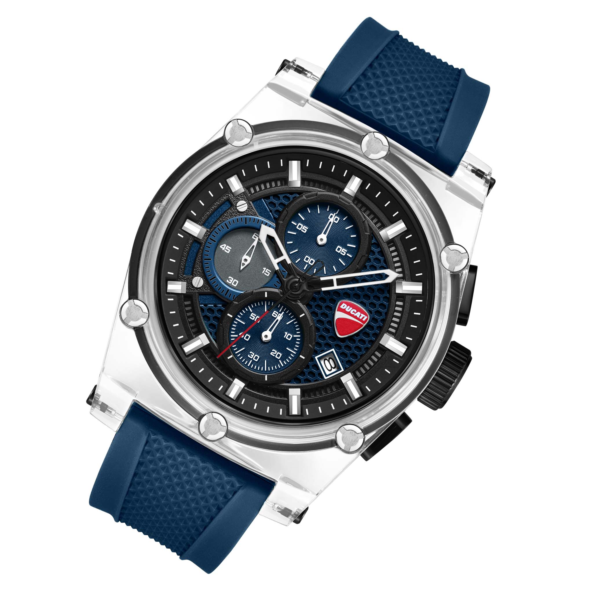 Ducati Silicone Blue Dial Chronograph Men's Watch - DTWGO0001602
