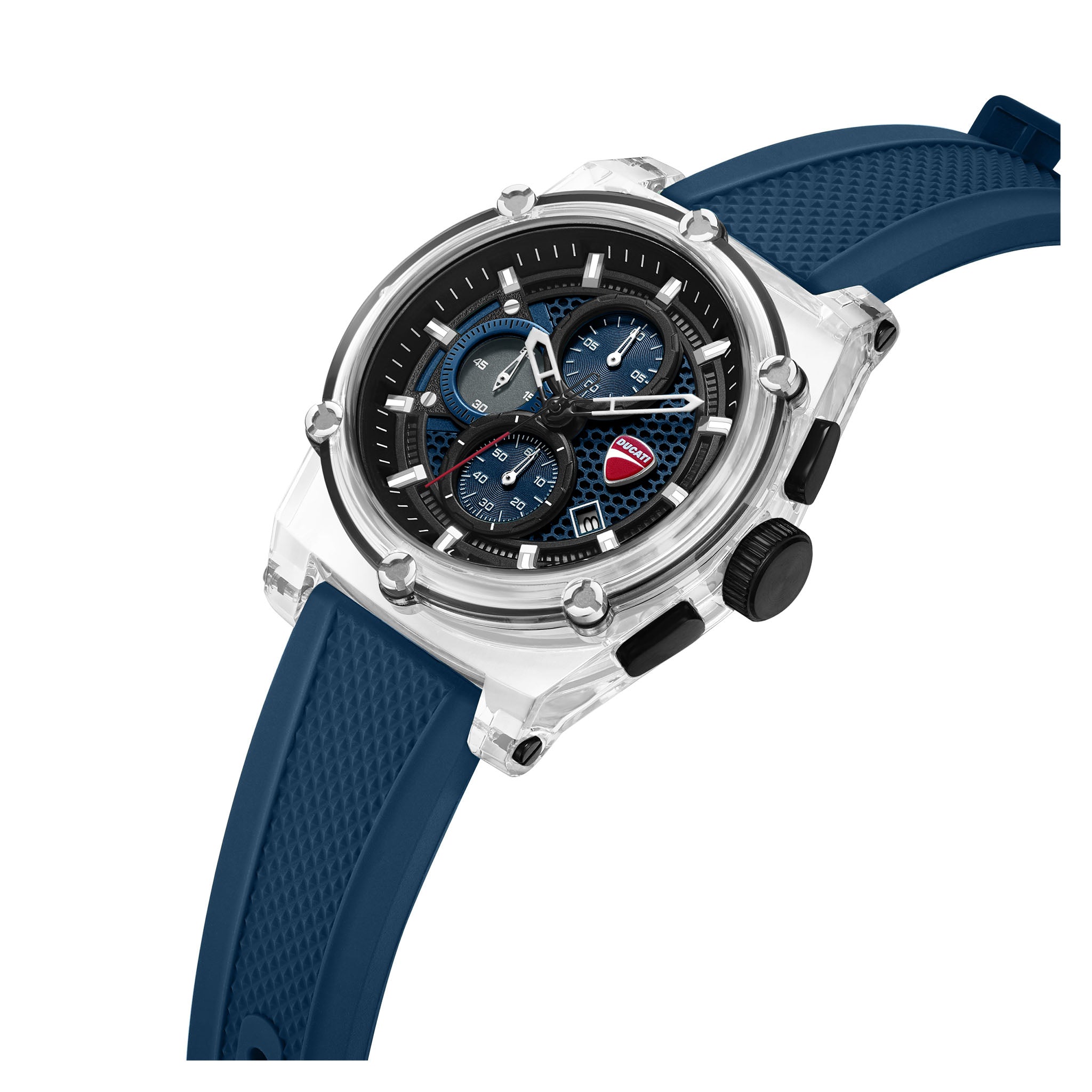 Ducati Silicone Blue Dial Chronograph Men's Watch - DTWGO0001602