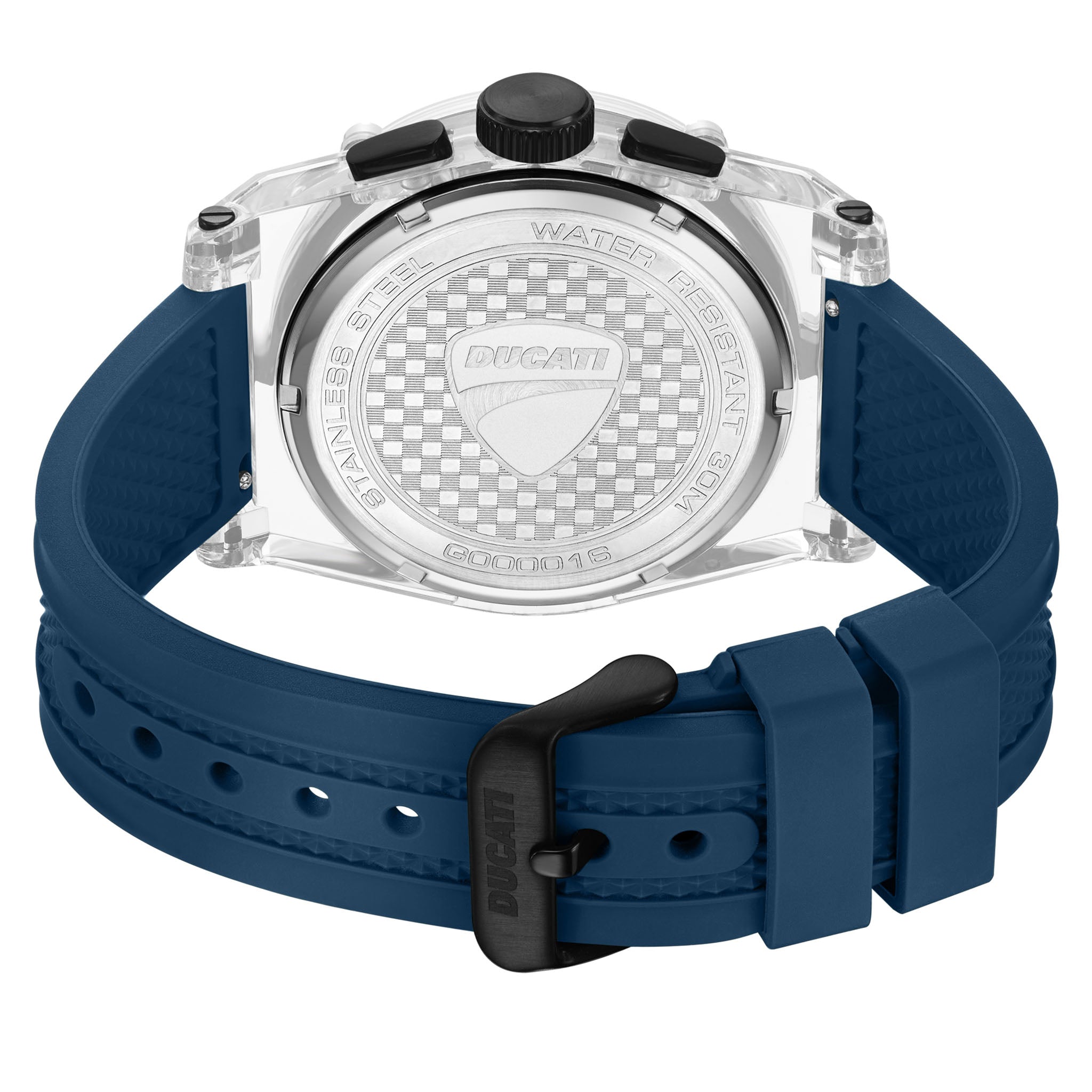 Ducati Silicone Blue Dial Chronograph Men's Watch - DTWGO0001602