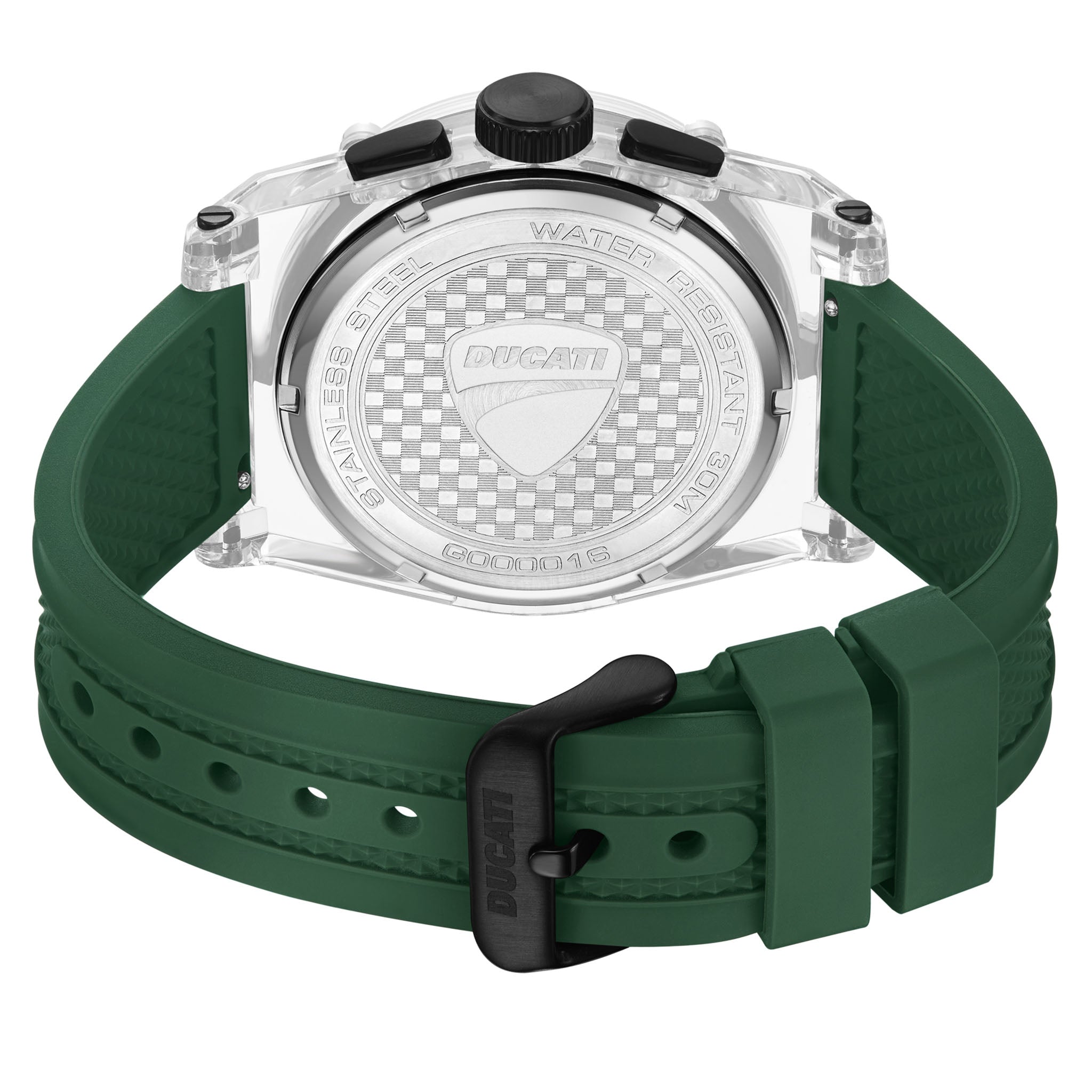 Ducati Silicone Green Dial Chronograph Men's Watch - DTWGO0001603