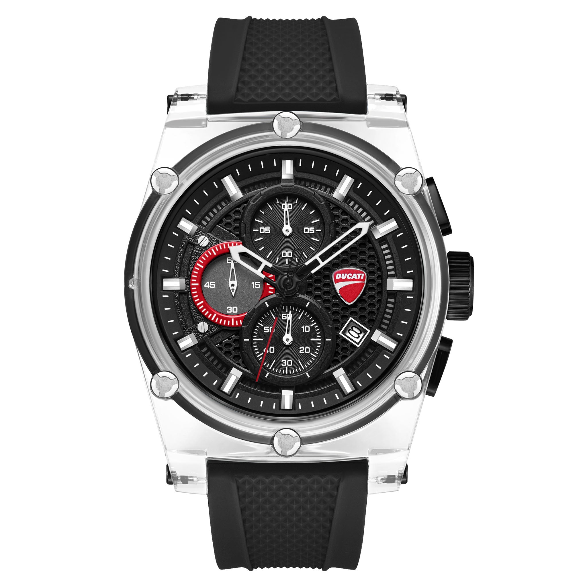 Ducati Transparent Black Dial Silicone Men's Watch - DTWGO00016X0