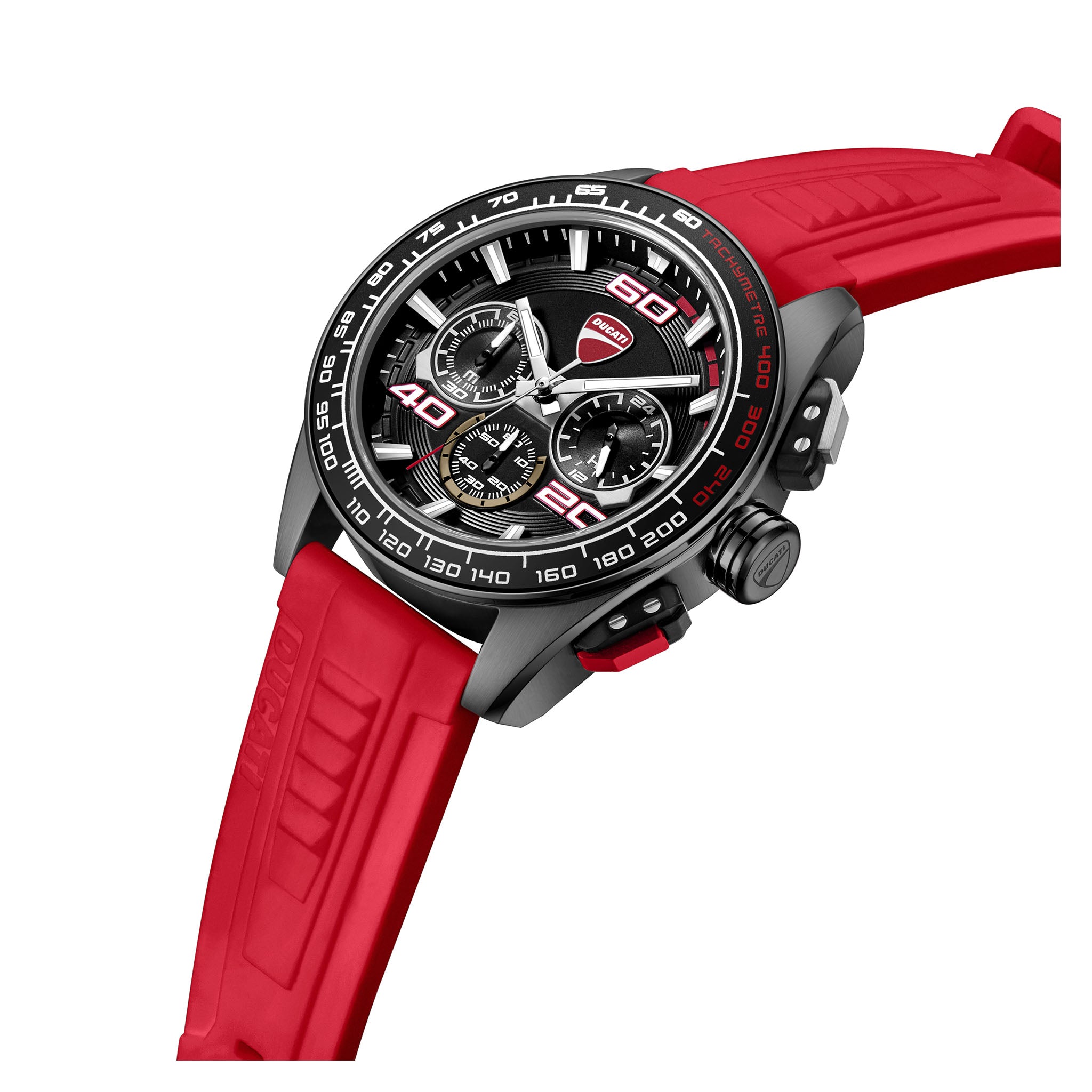 Ducati Red Silicone Black Red Dial Chronograph Men's Watch - DTWGO0001701