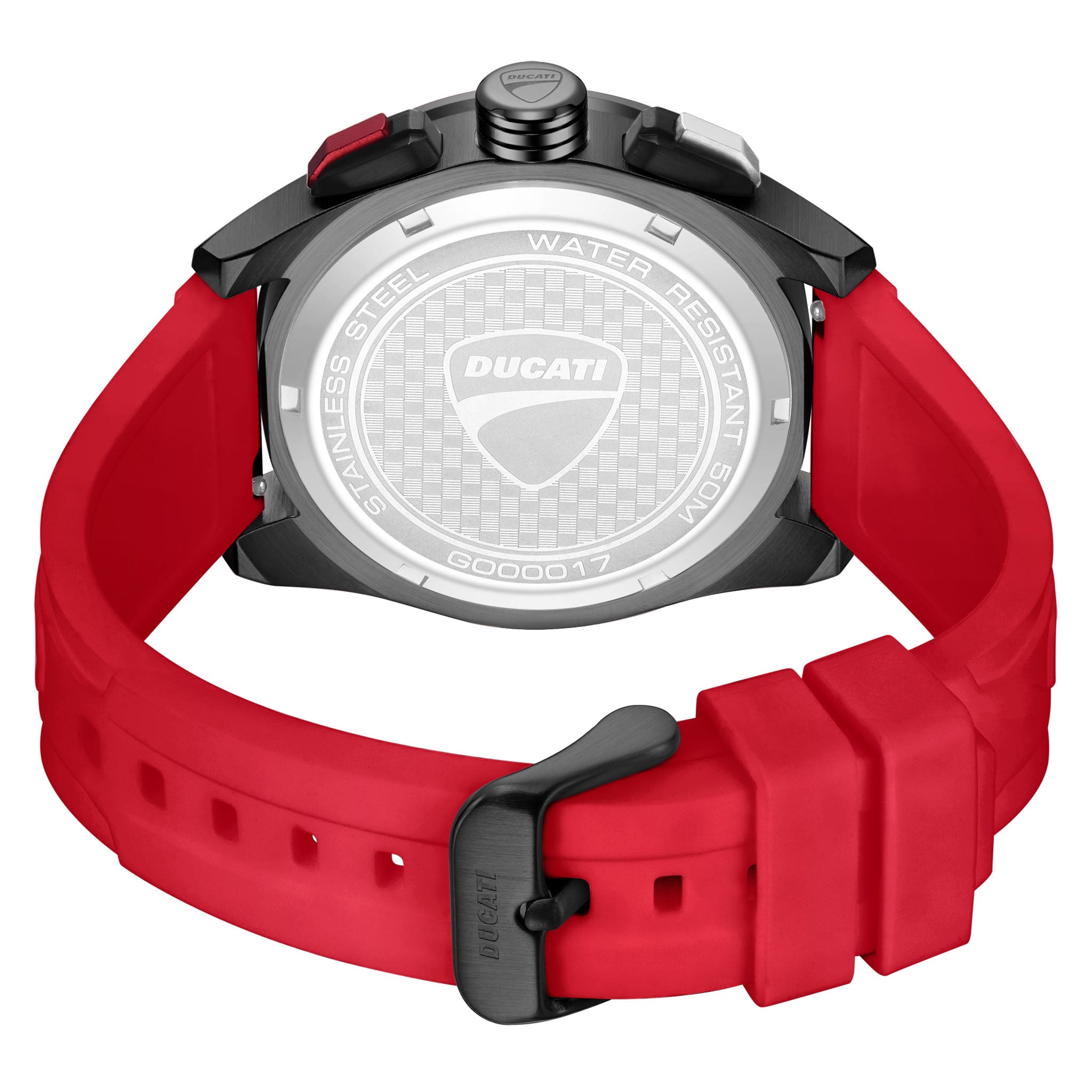 Ducati Red Silicone Black Red Dial Chronograph Men's Watch - DTWGO0001701