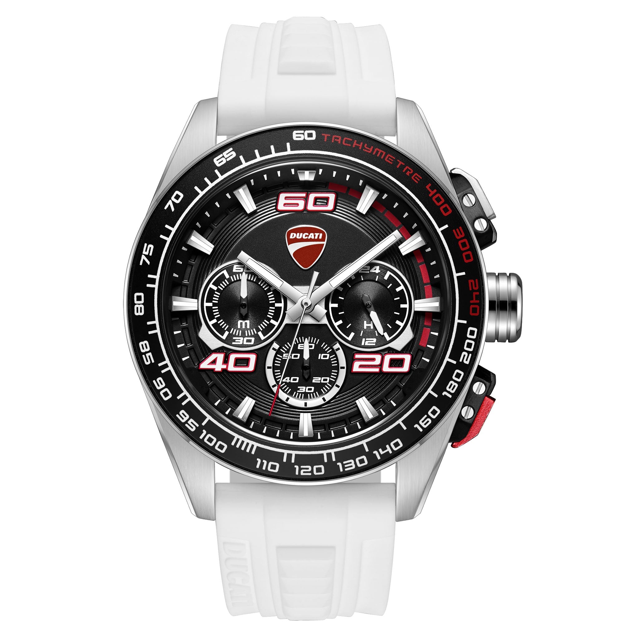 Ducati Stainelss Steel Black Red Dial Silicone Men's Watch - DTWGO0001702