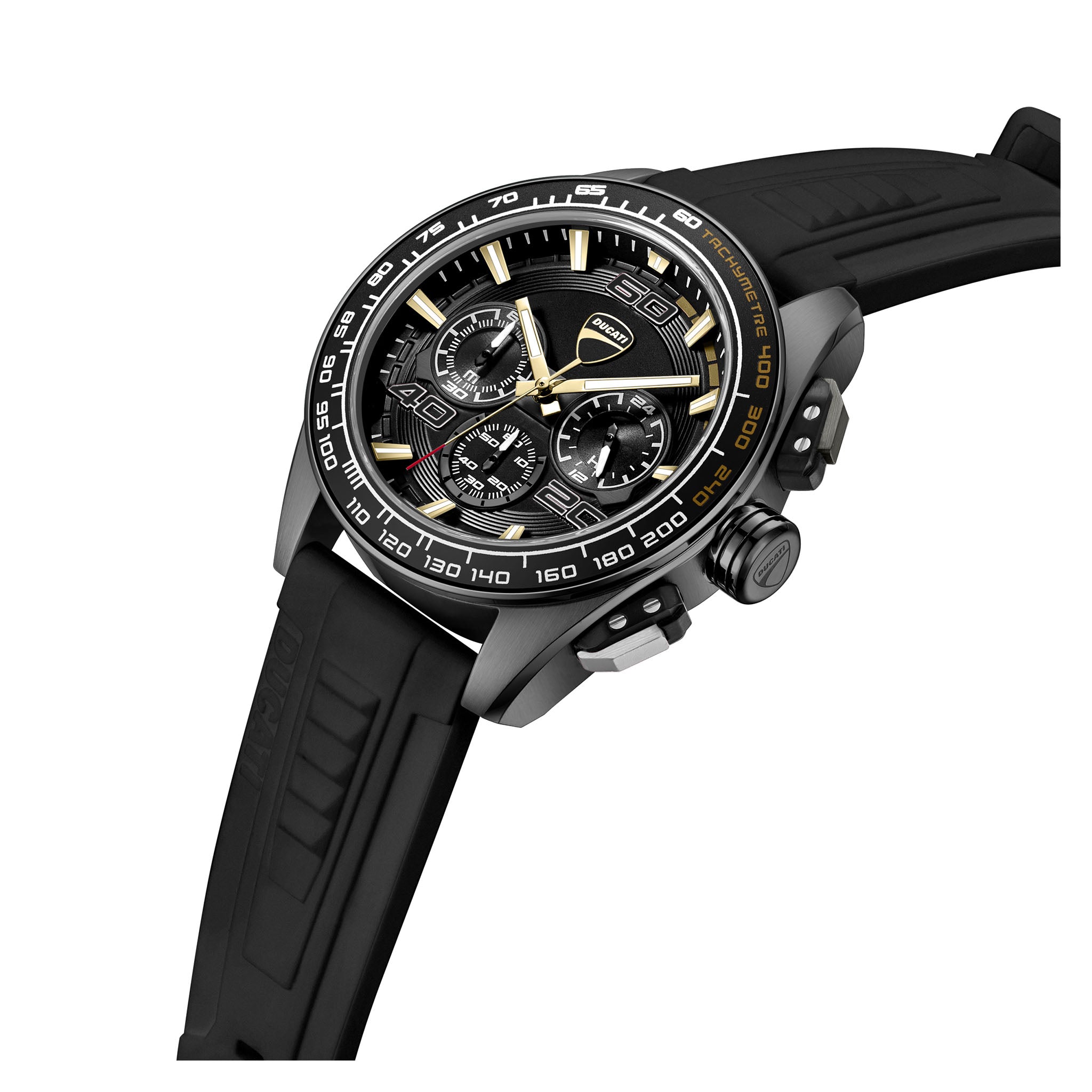 Ducati Silicone Black Gold Dial Chronograph Men's Watch - DTWGO0001703