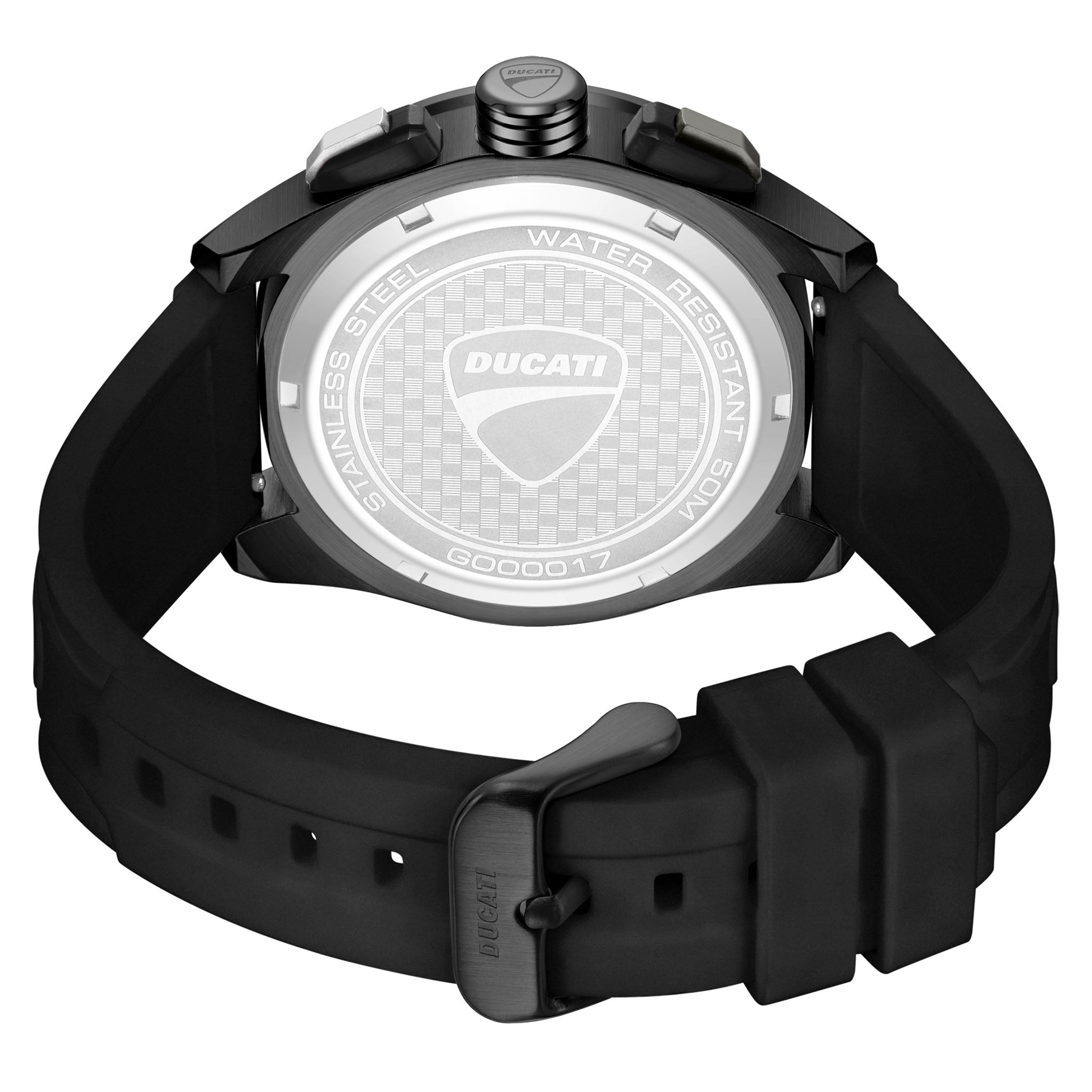 Ducati Silicone Black Gold Dial Chronograph Men's Watch - DTWGO0001703