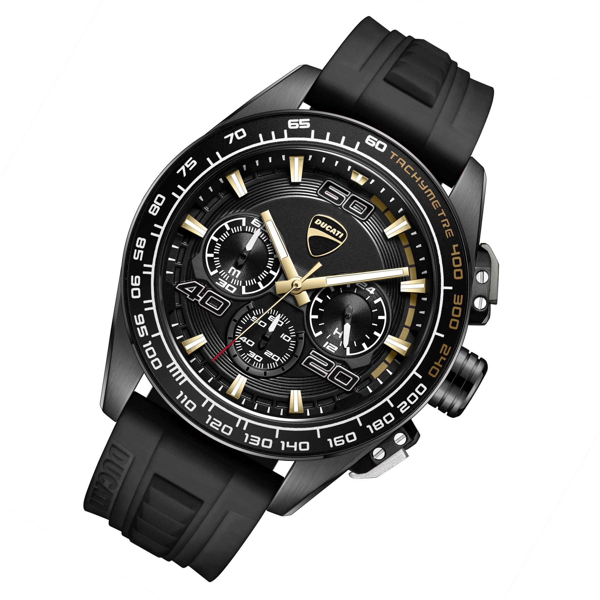 Ducati Silicone Black Gold Dial Chronograph Men's Watch - DTWGO0001703